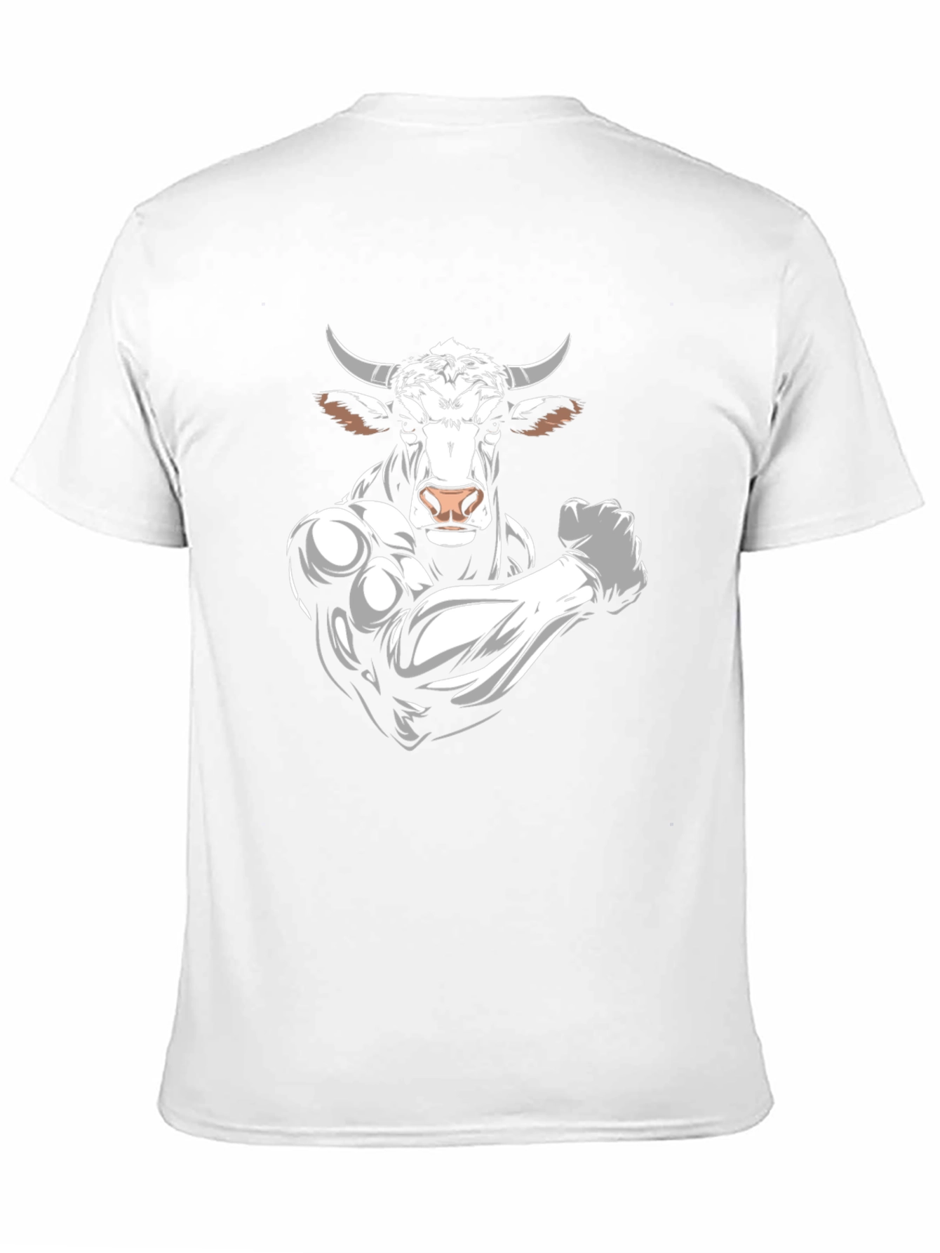 Black Black T-Shirt with Muscular Bull Graphic view 11
