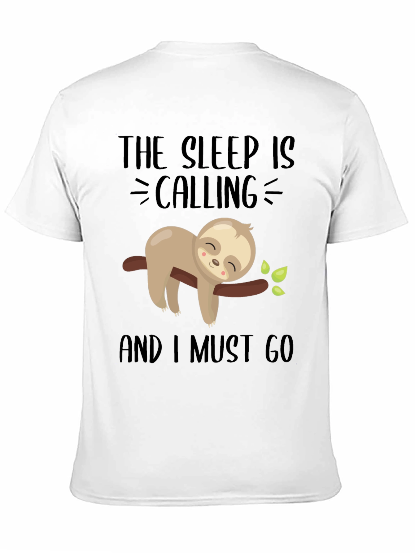 Black Sleepy Sloth Graphic Tee - 'The Sleep Is Calling' Men's T-Shirt view 11