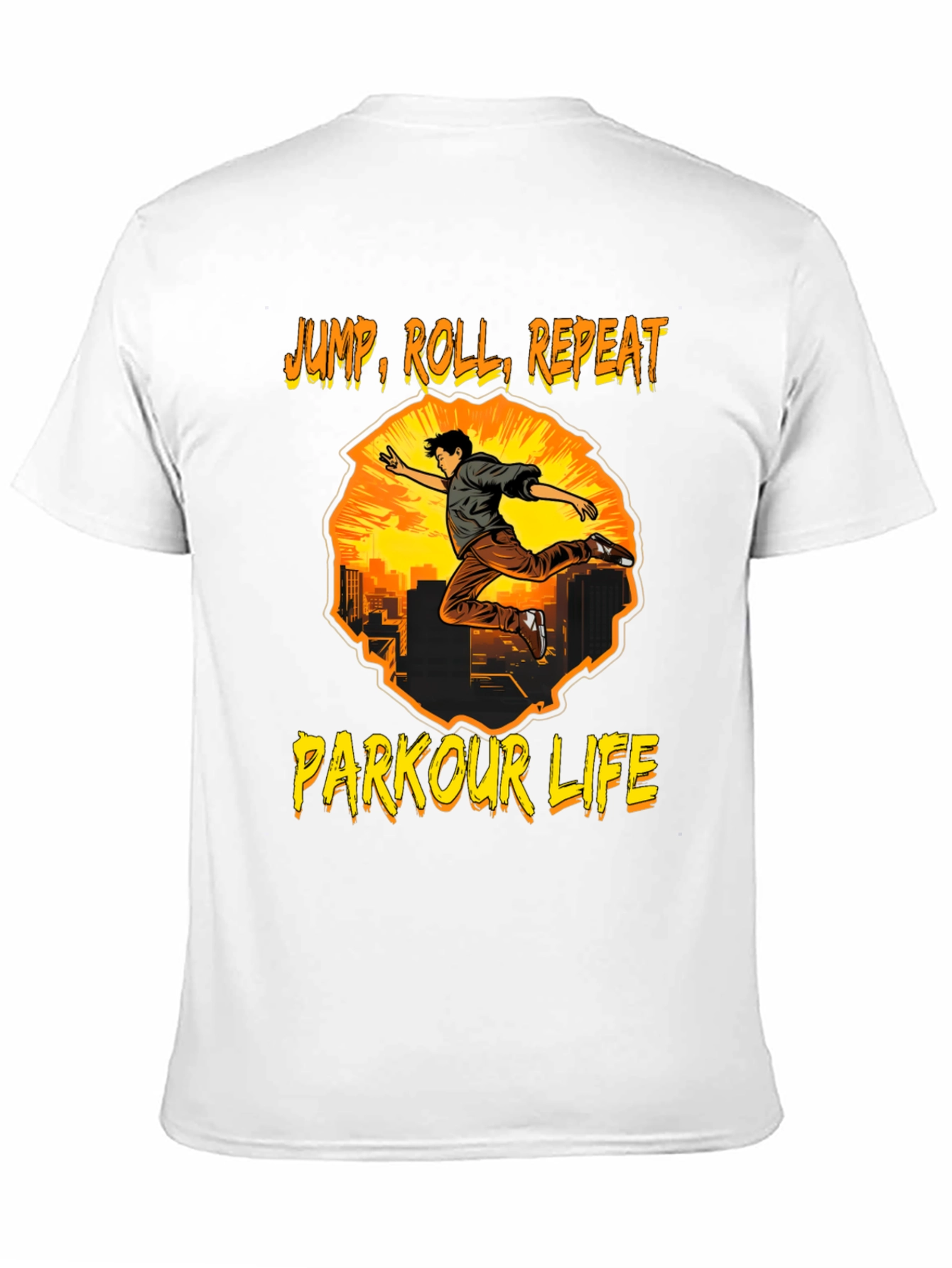 Black Parkour Life T-Shirt - Jump, Roll, Repeat view 11