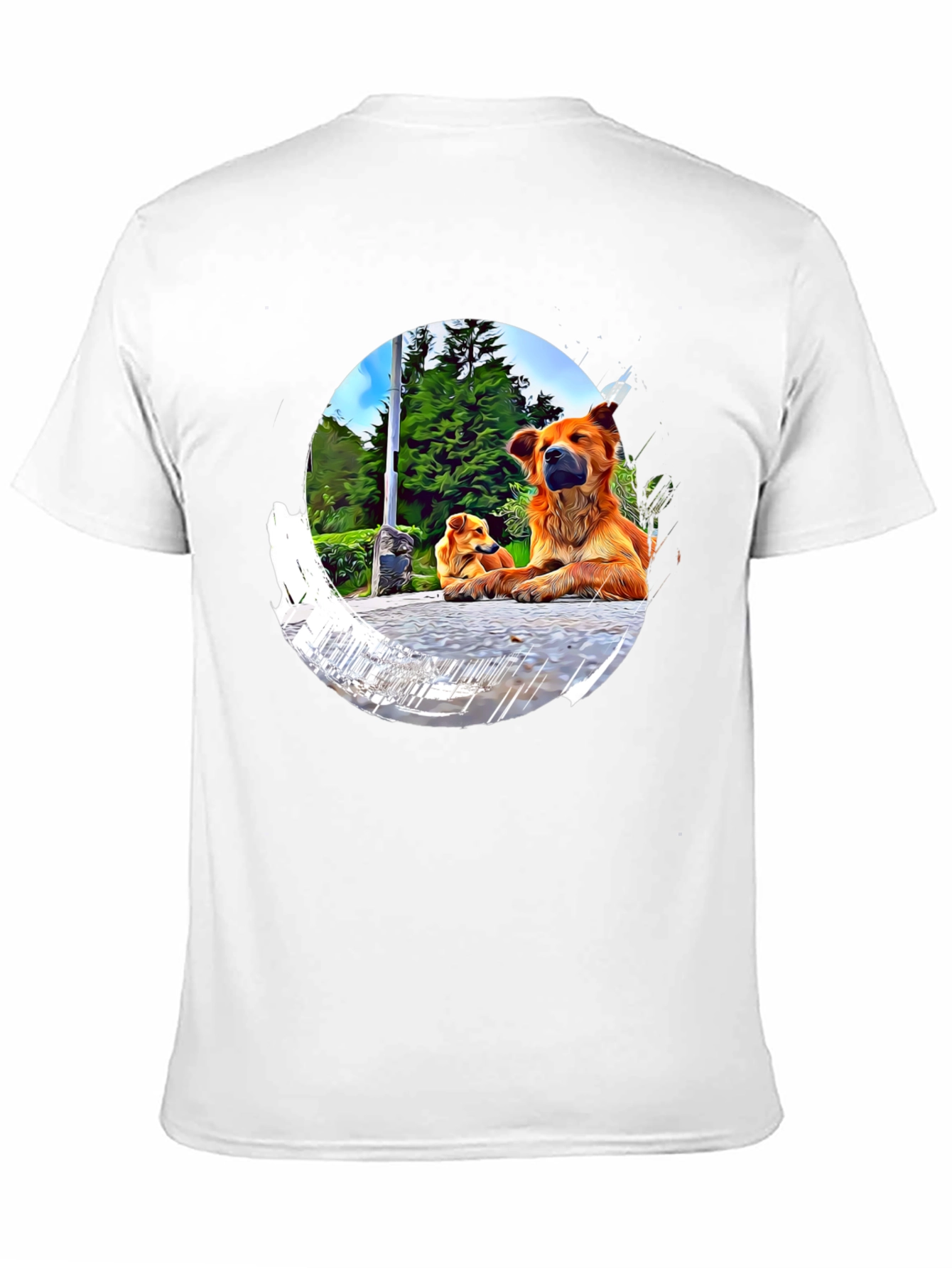 Black Dogs in Circle Graphic T-Shirt view 11