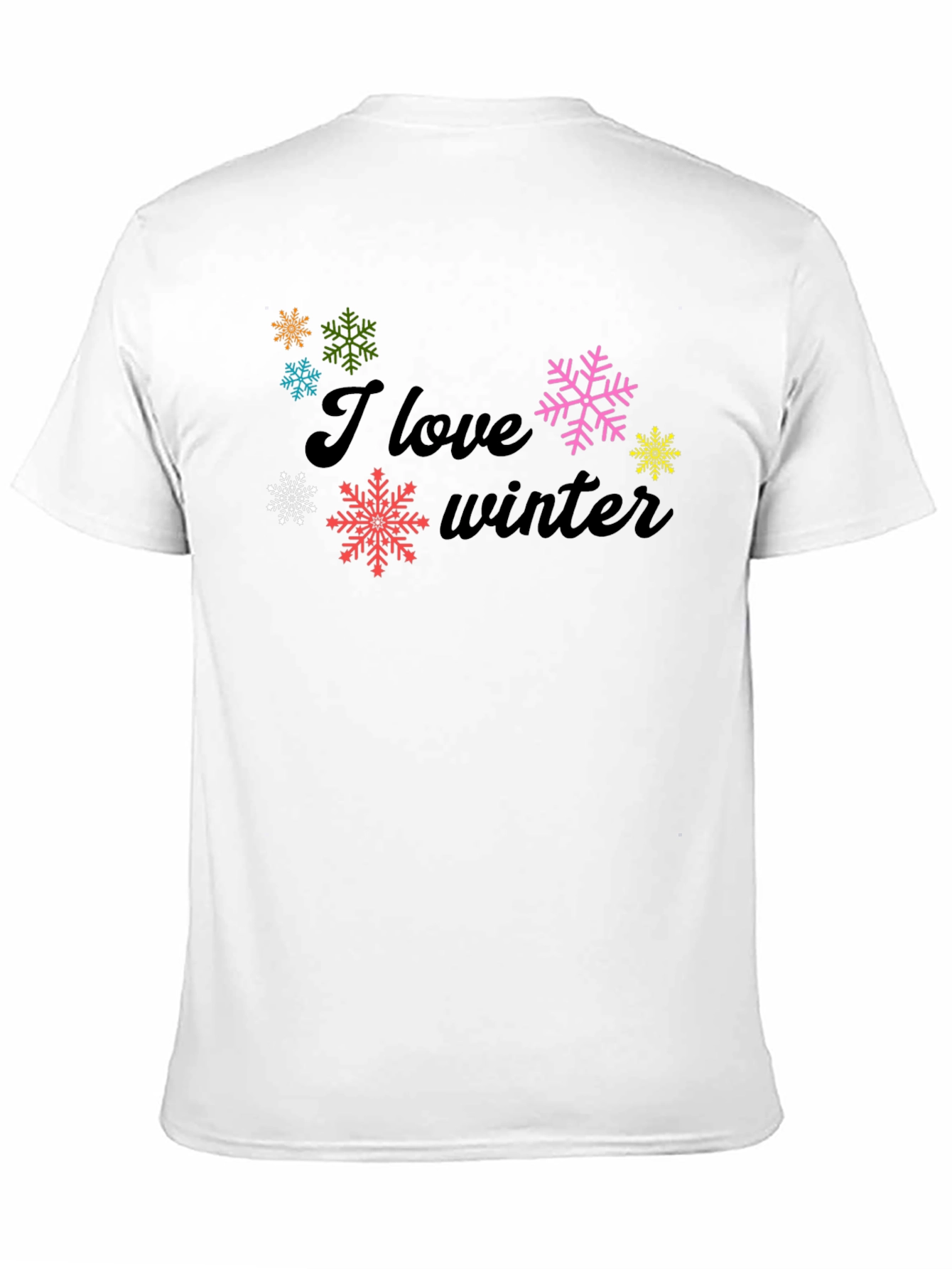 Black I Love Winter Black Graphic Tee Shirt view 11