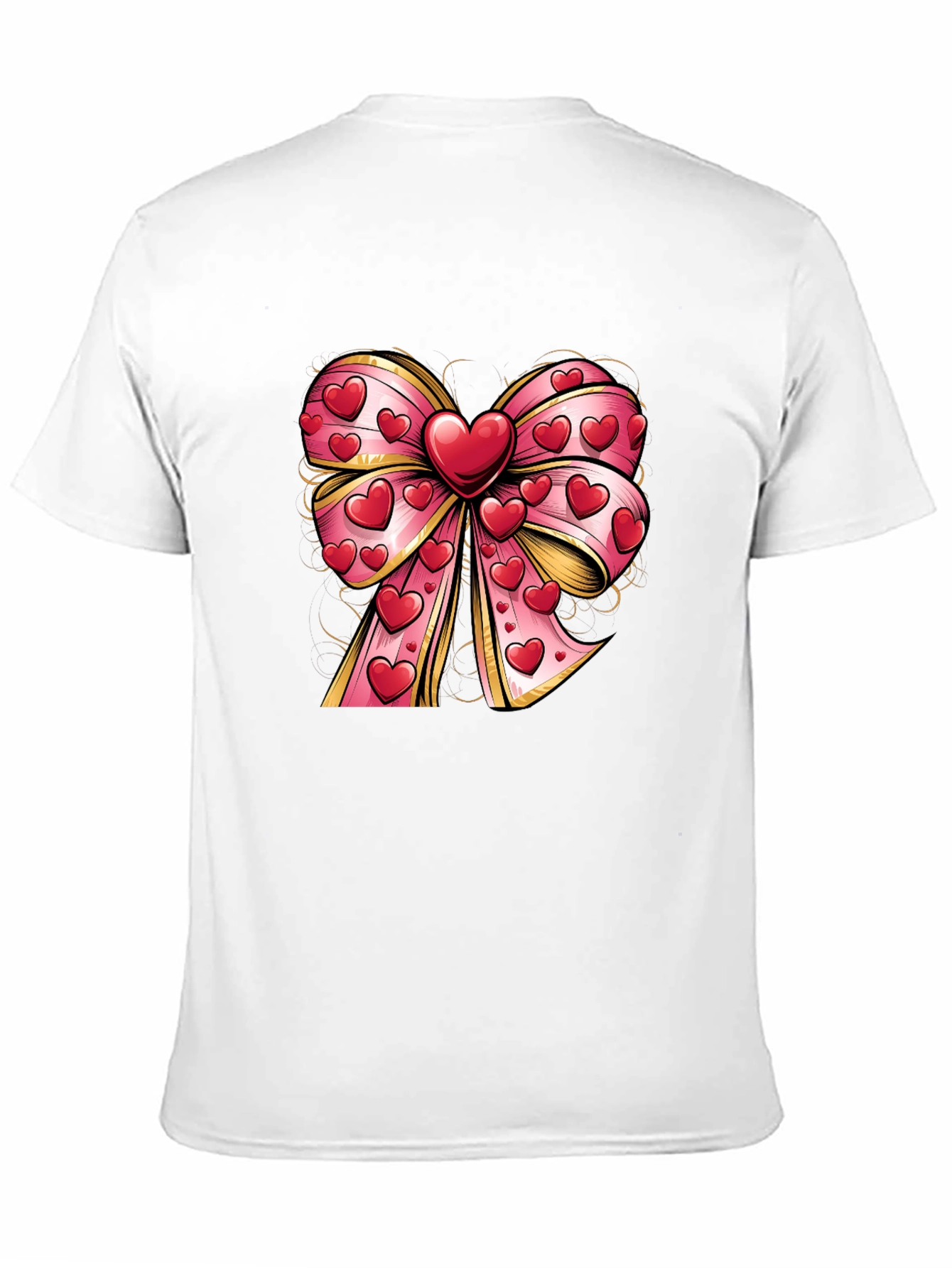 Black Heart Bow Valentine's Day T-Shirt view 11