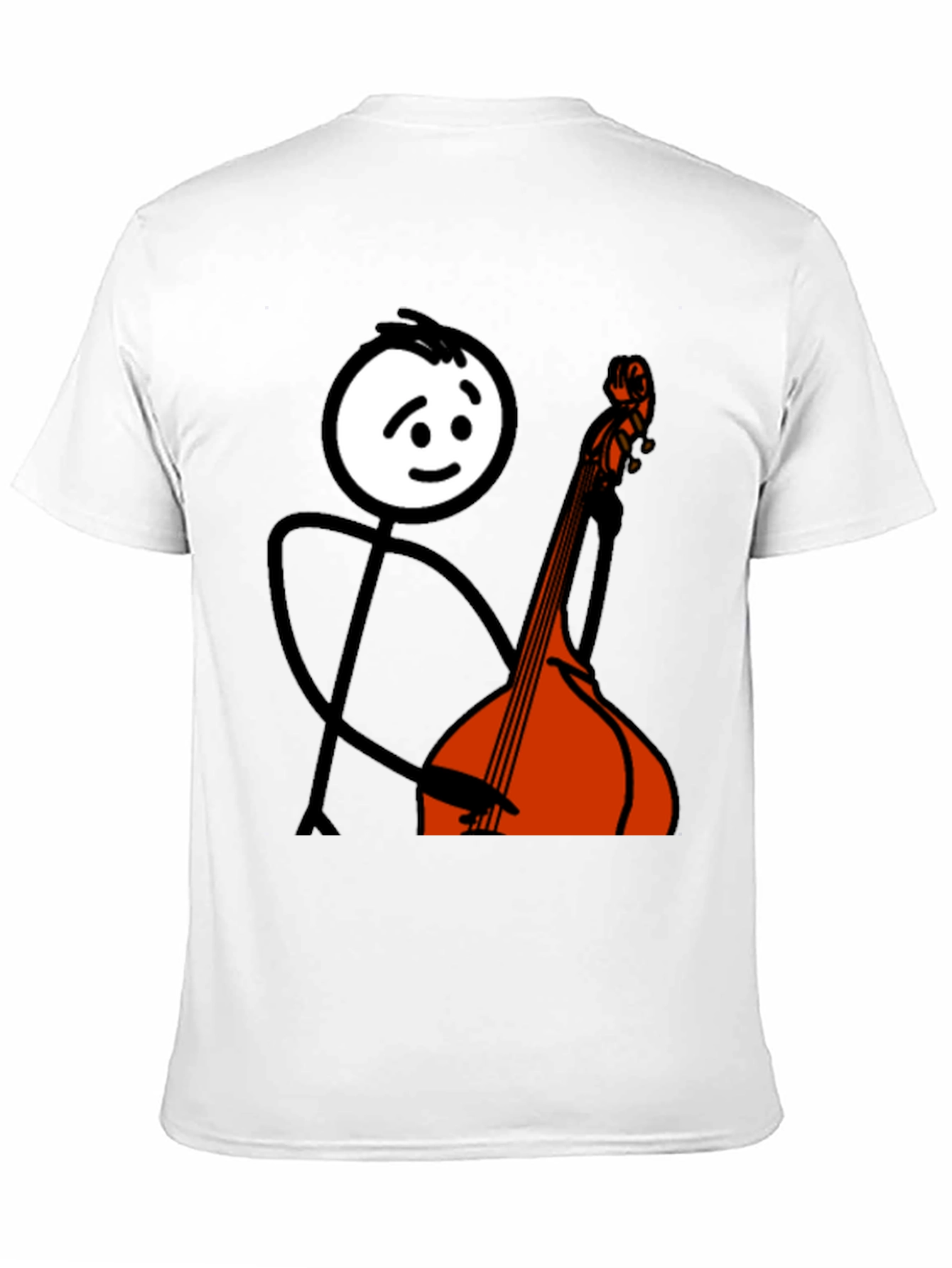 Black Stick Figure Bass Player Graphic Tee view 11