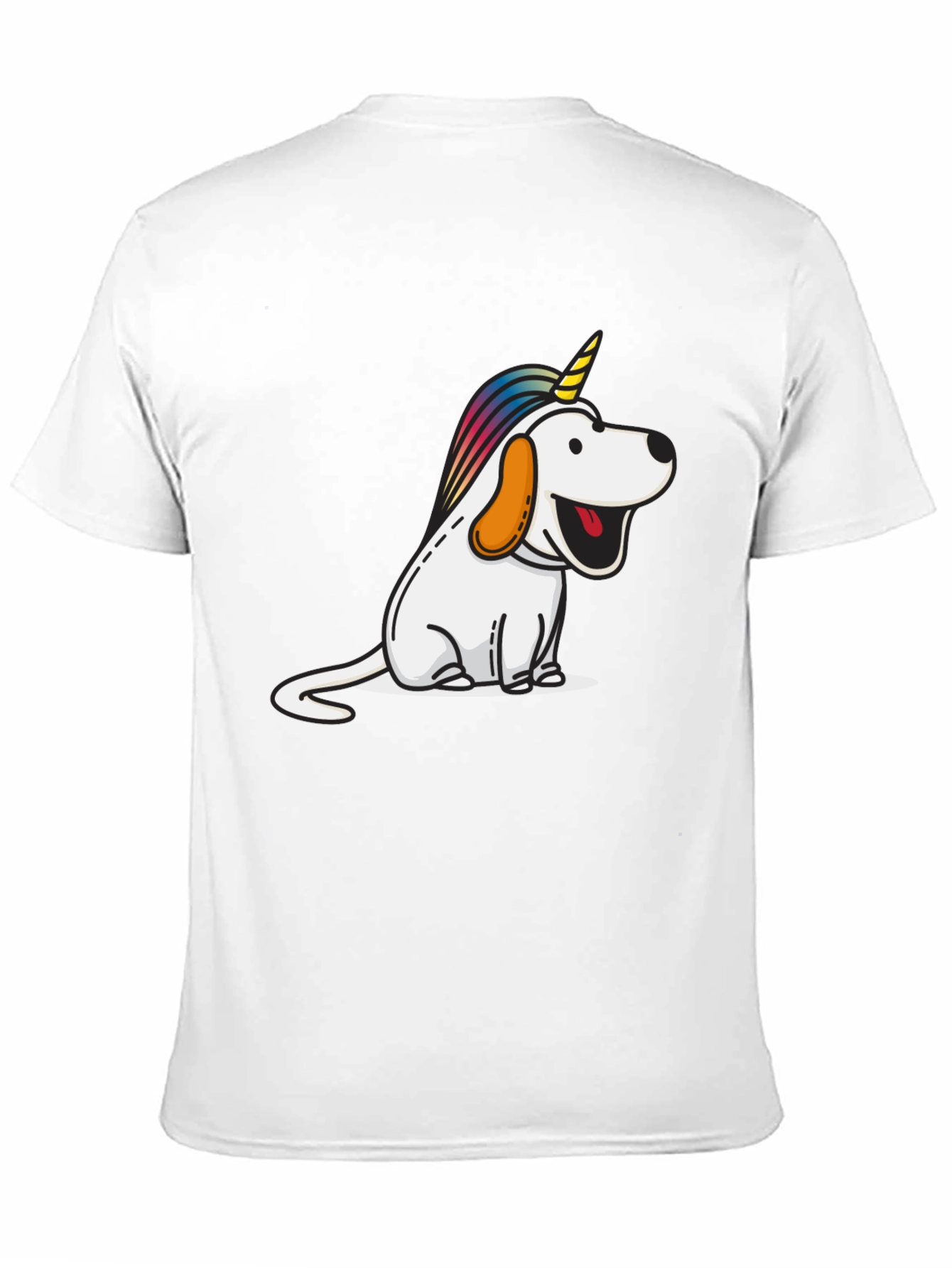 Black Unicorn Dog Graphic Tee - Men's Black T-Shirt view 11