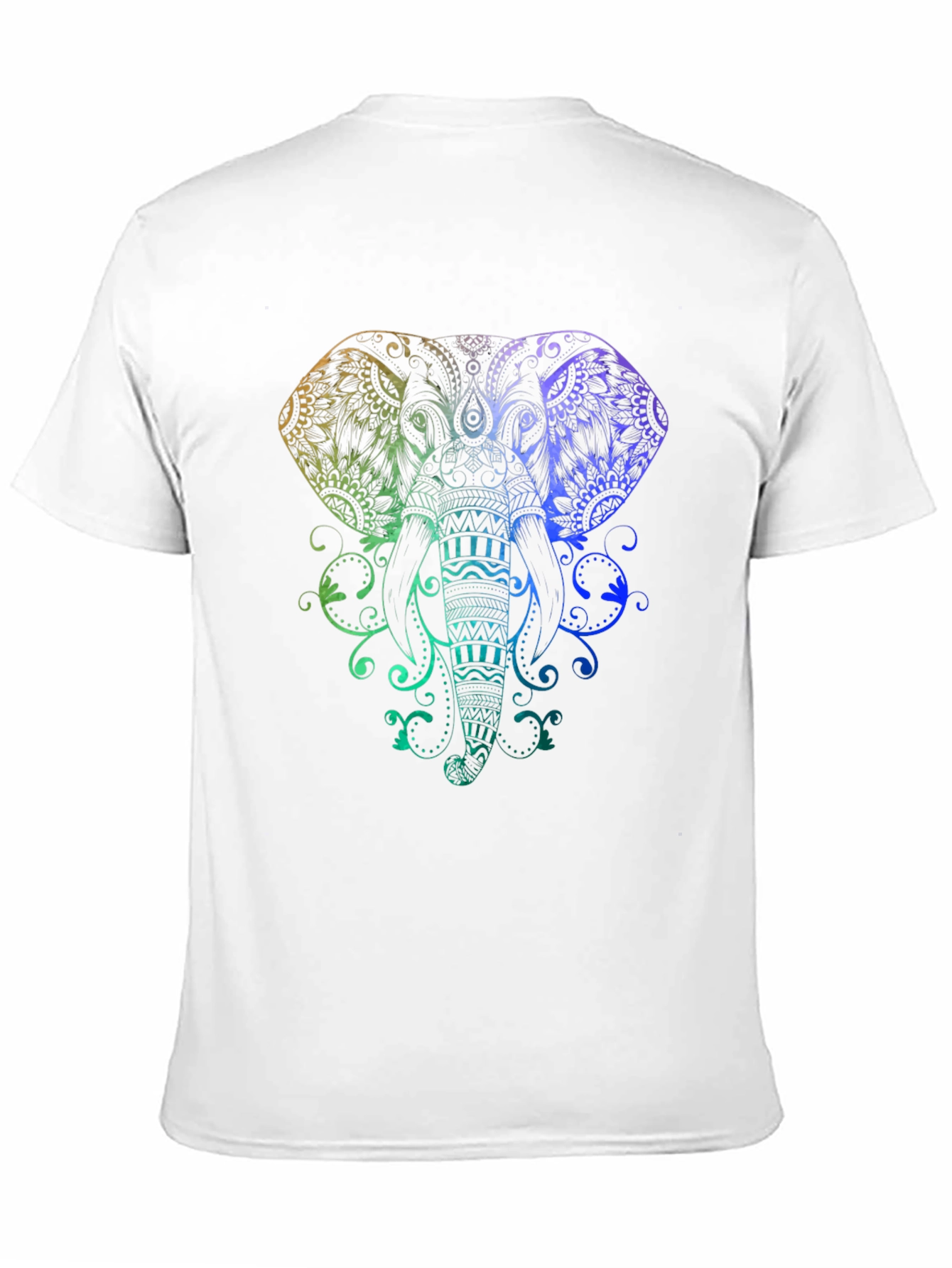 Black Rainbow Elephant Graphic Black T-Shirt view 11