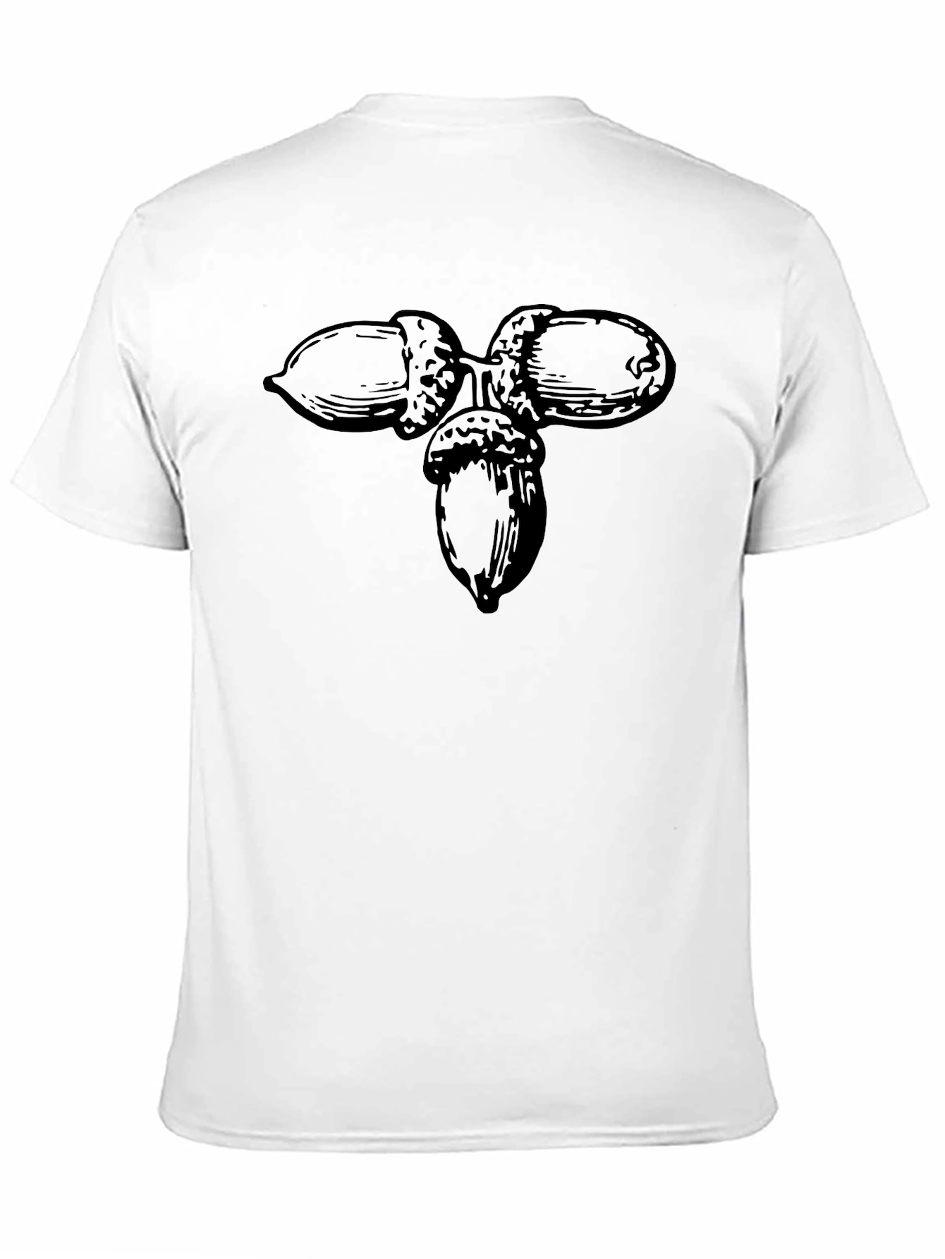 Black Acorn Trio Graphic Tee - Nature Inspired Casual Wear view 11