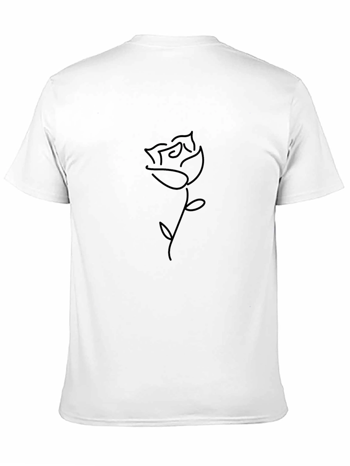 Black Minimalist Rose Graphic Black T-Shirt view 11