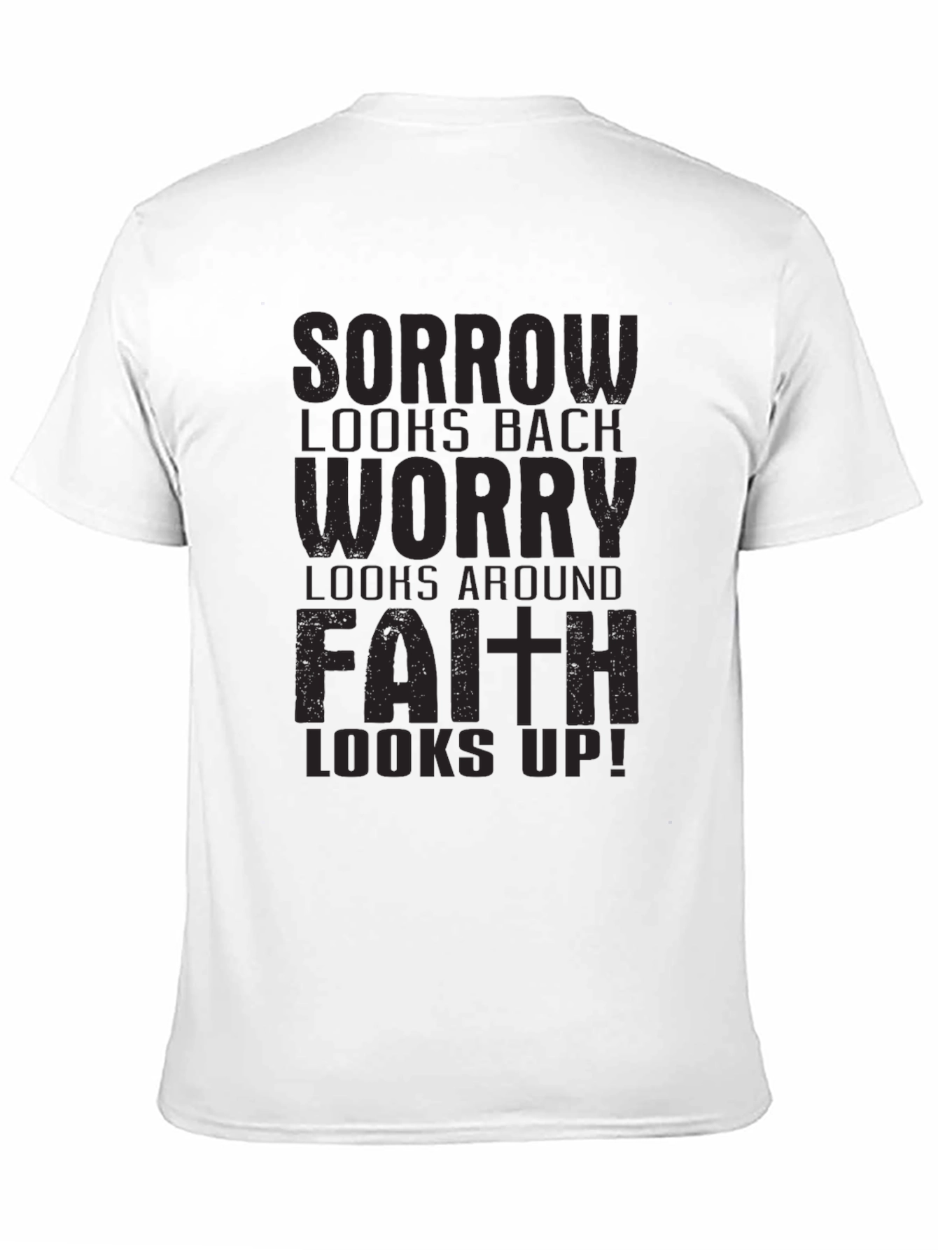 Black Faith Looks Up Black Graphic Tee view 11