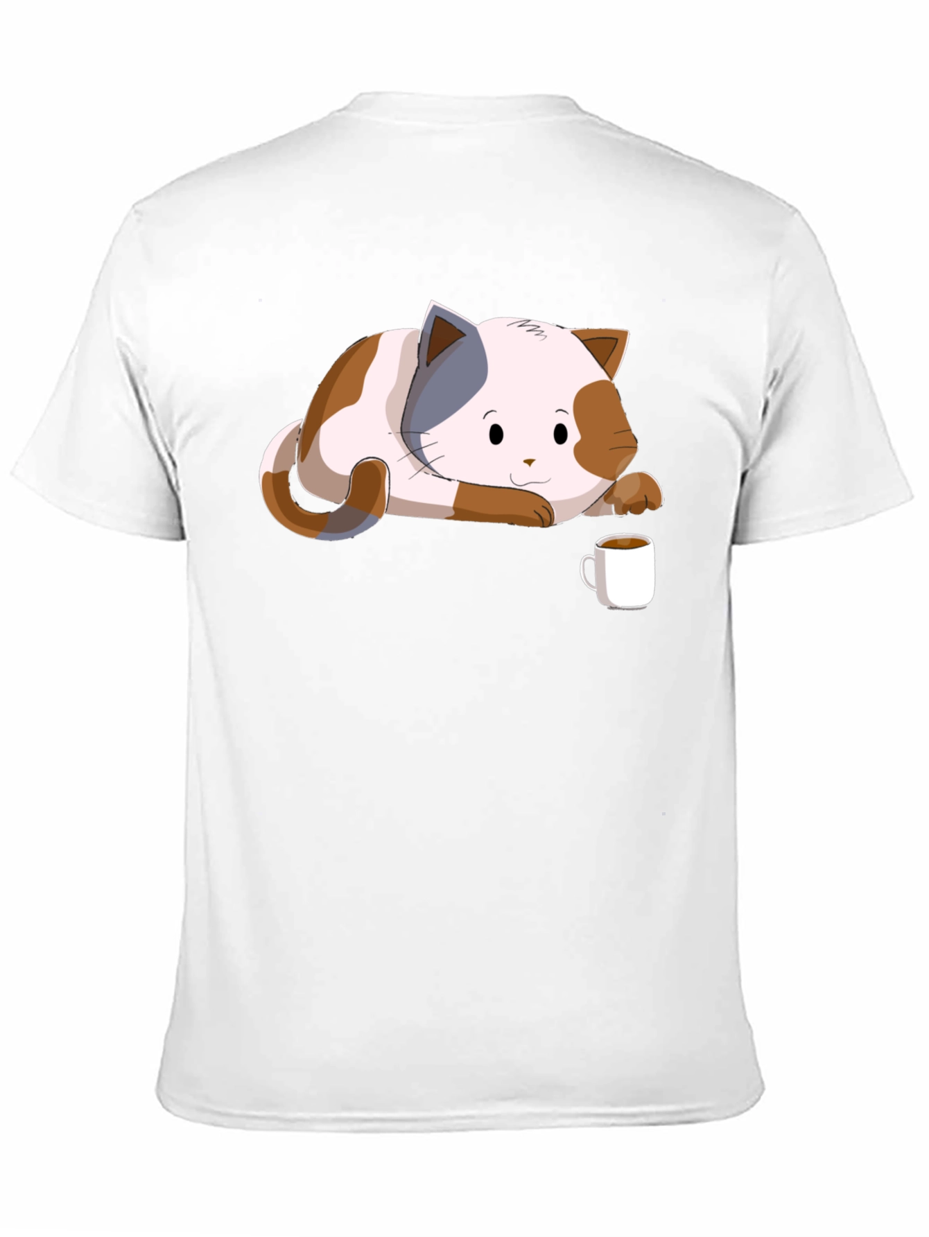 Black Cute Cat & Coffee Black T-Shirt view 11