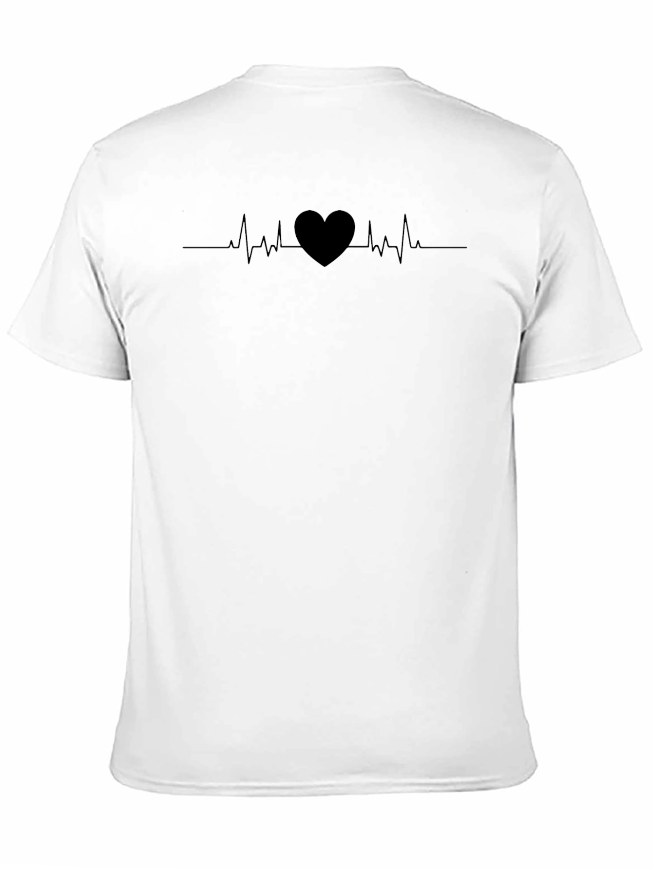 Black Heartbeat Heart Graphic Tee - Casual Black T-Shirt view 11