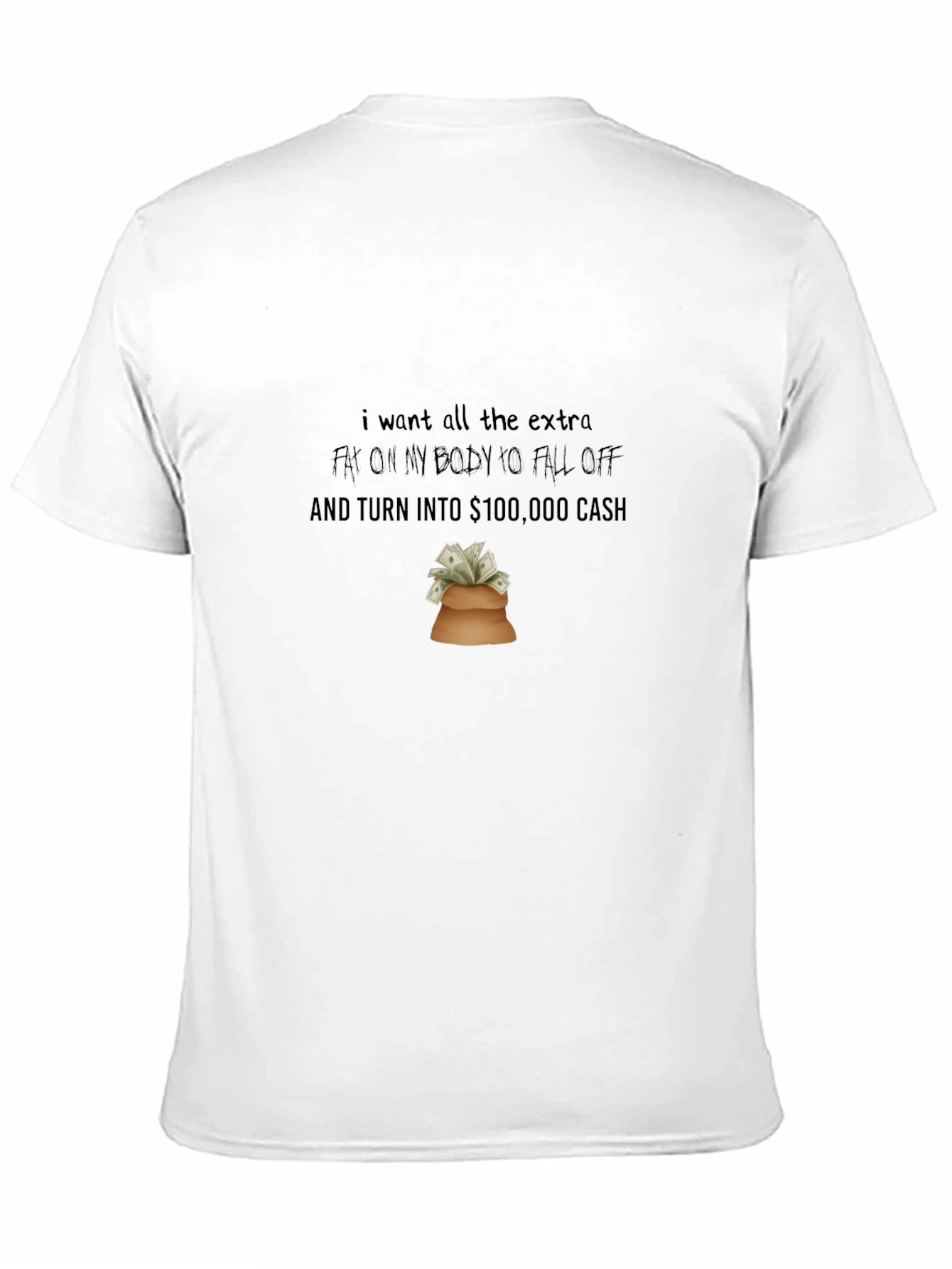 Black Humorous Weight Loss Wish T-Shirt view 11