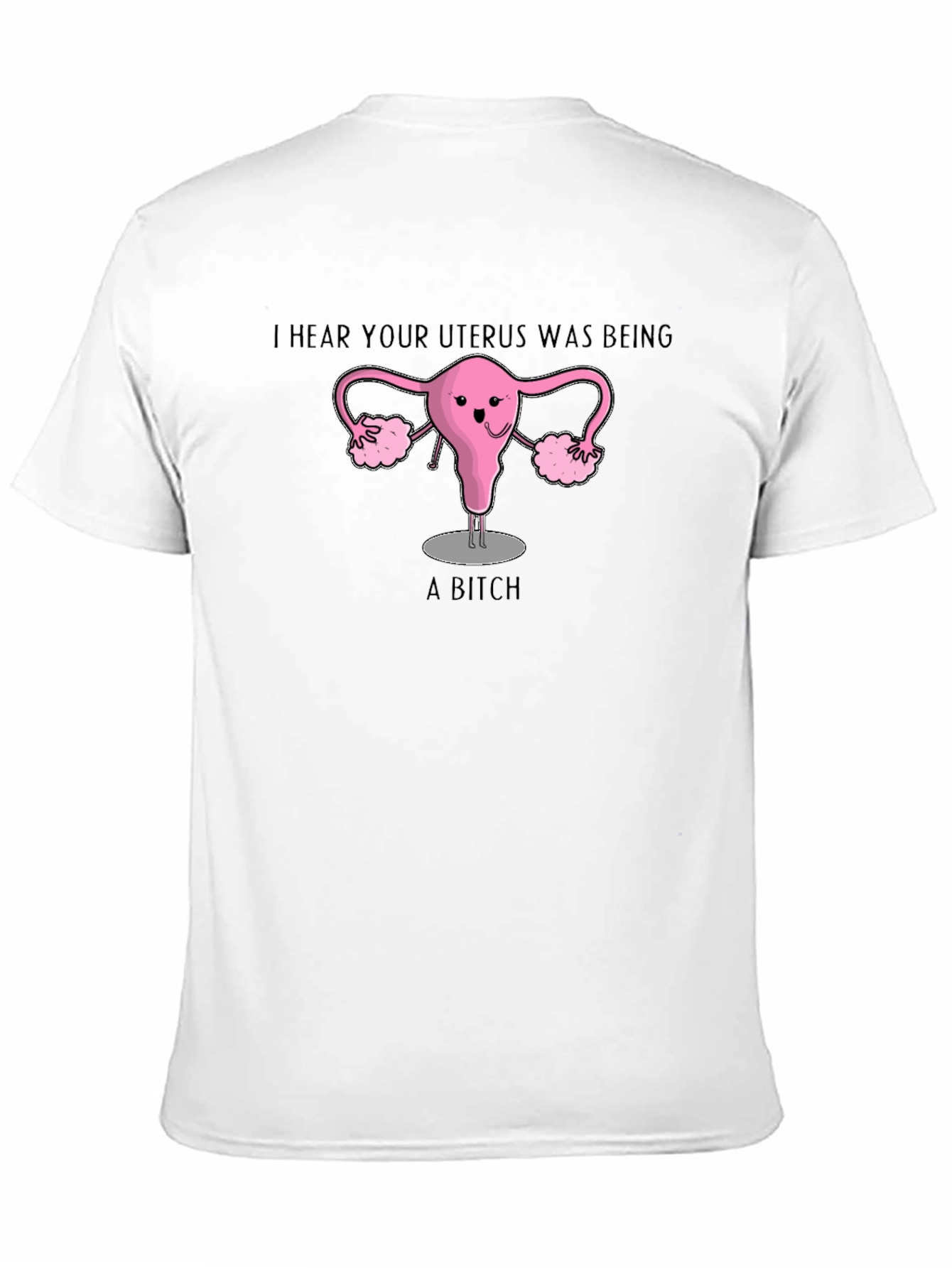 Black Uterus Humor Graphic T-Shirt view 11