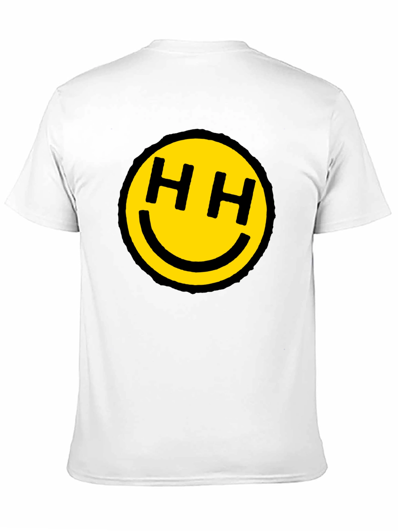 Black Happy Face HH Graphic Tee - Black Cotton Blend view 11