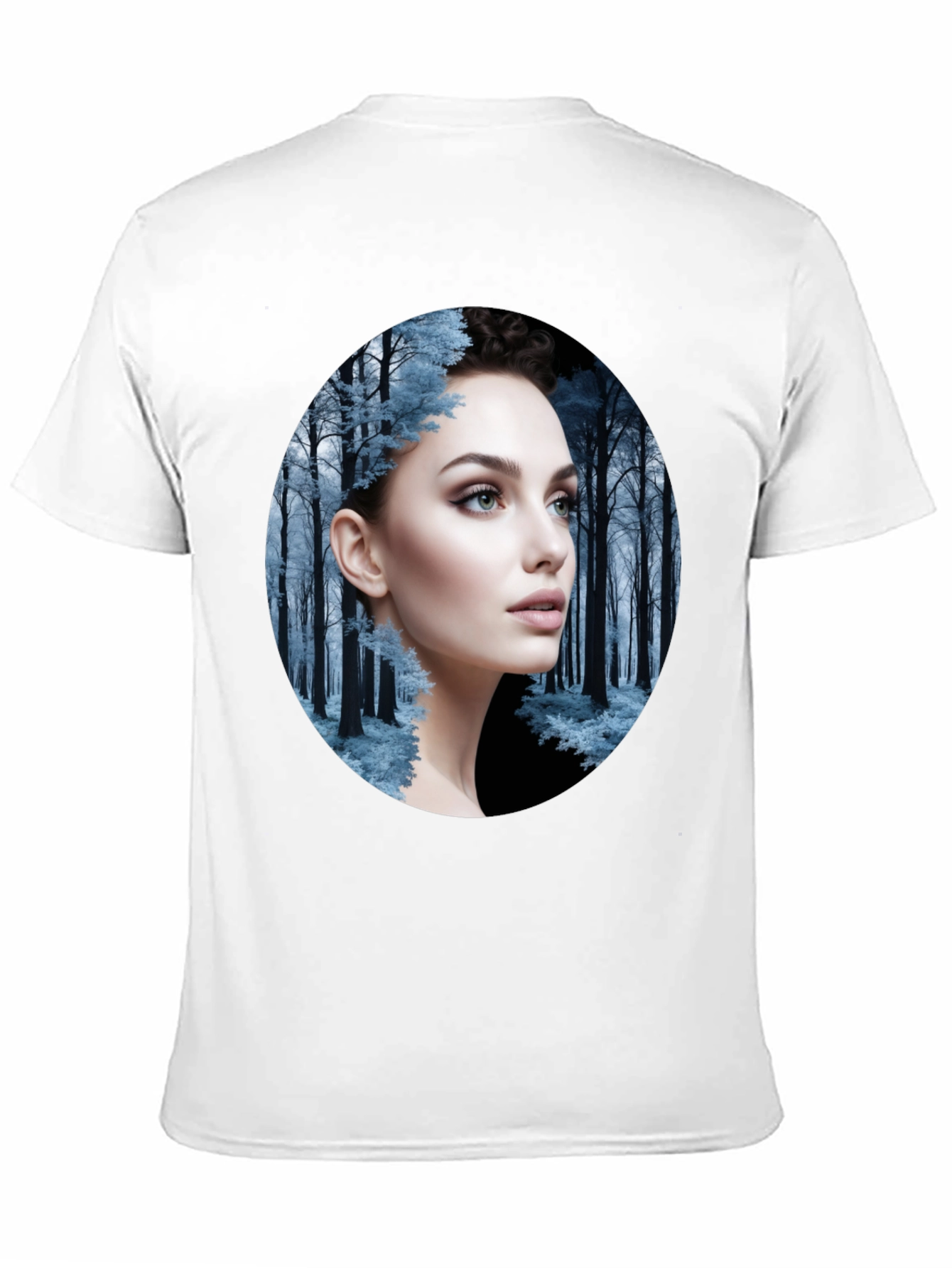 Black Woman in Winter Forest Black T-Shirt view 11