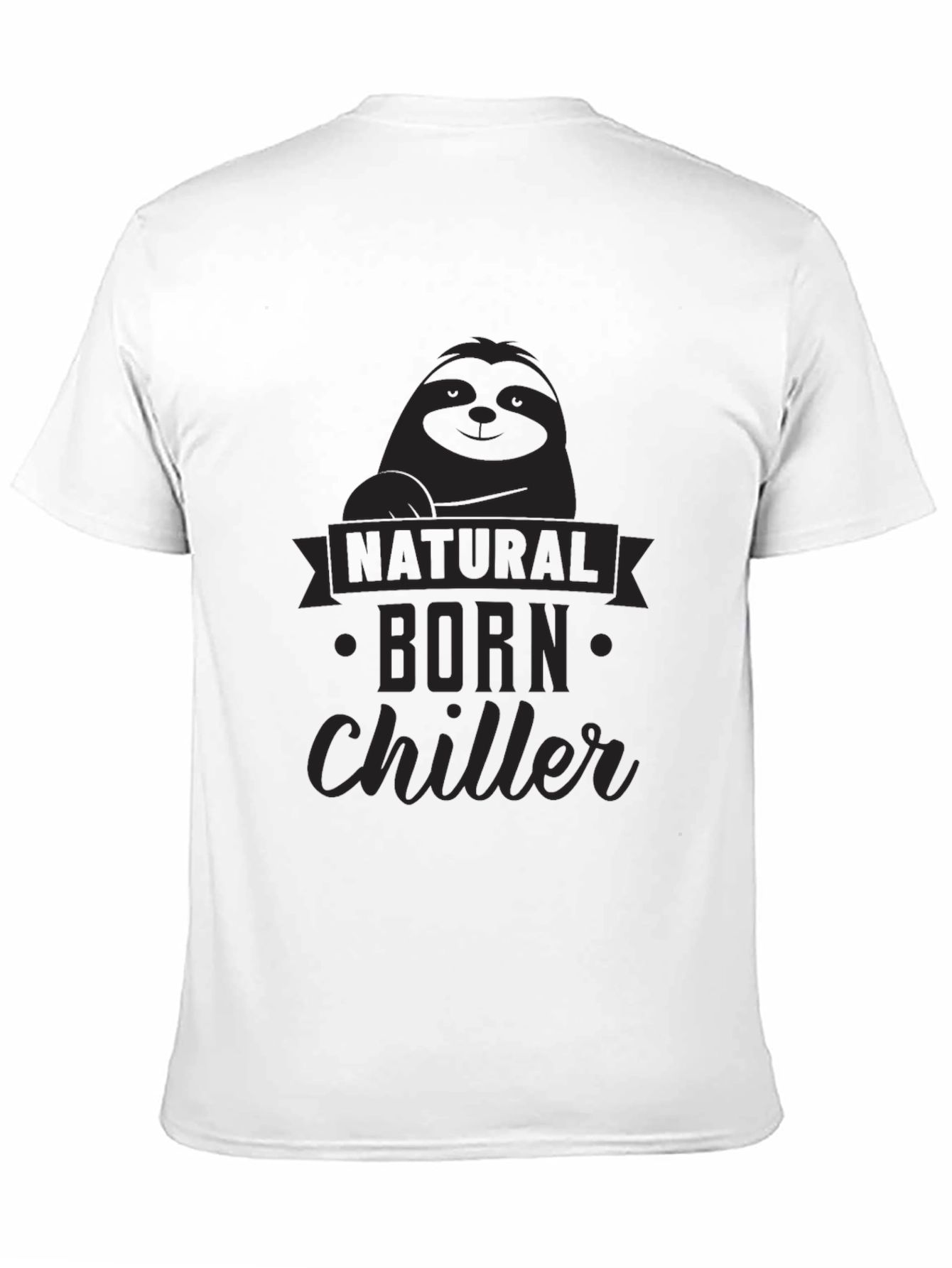 Black Natural Born Chiller Sloth Graphic Tee - Soft Cotton view 11