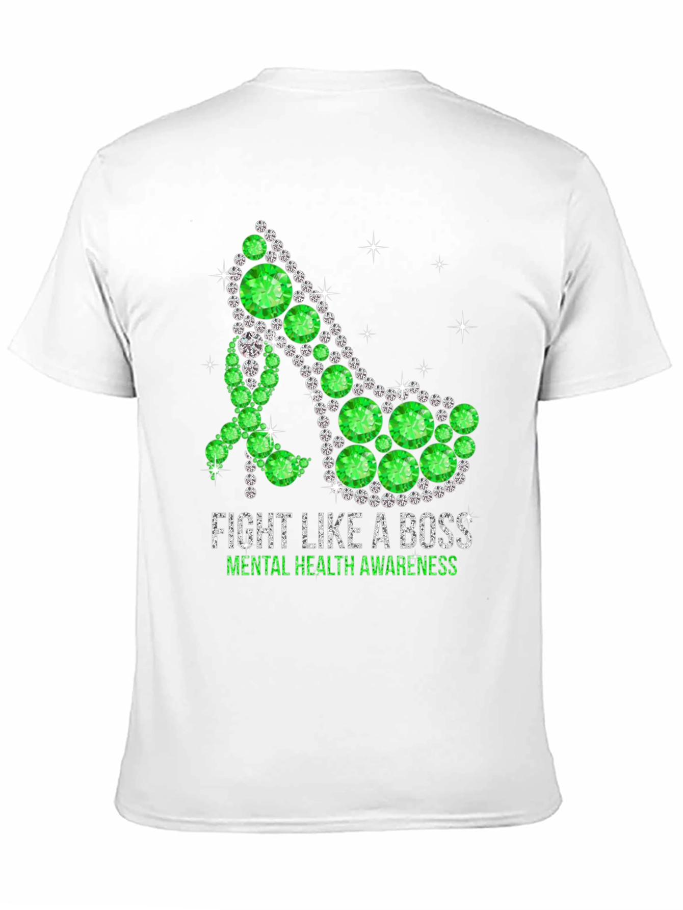 Black Fight Like A Boss Mental Health Awareness Shoe T-Shirt view 11