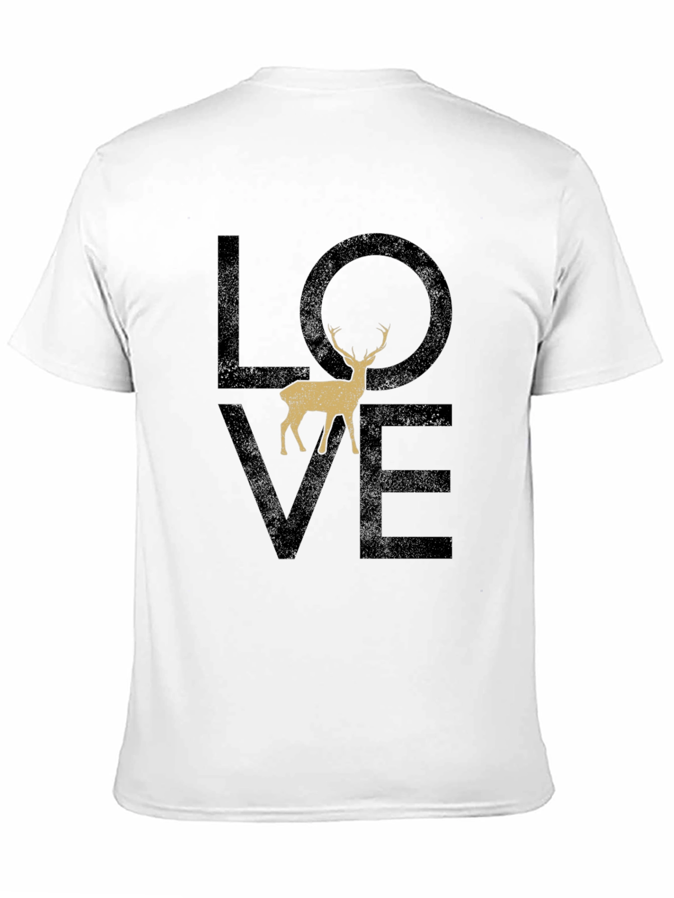 Black Love Deer Graphic T-Shirt - Casual Black Tee view 11