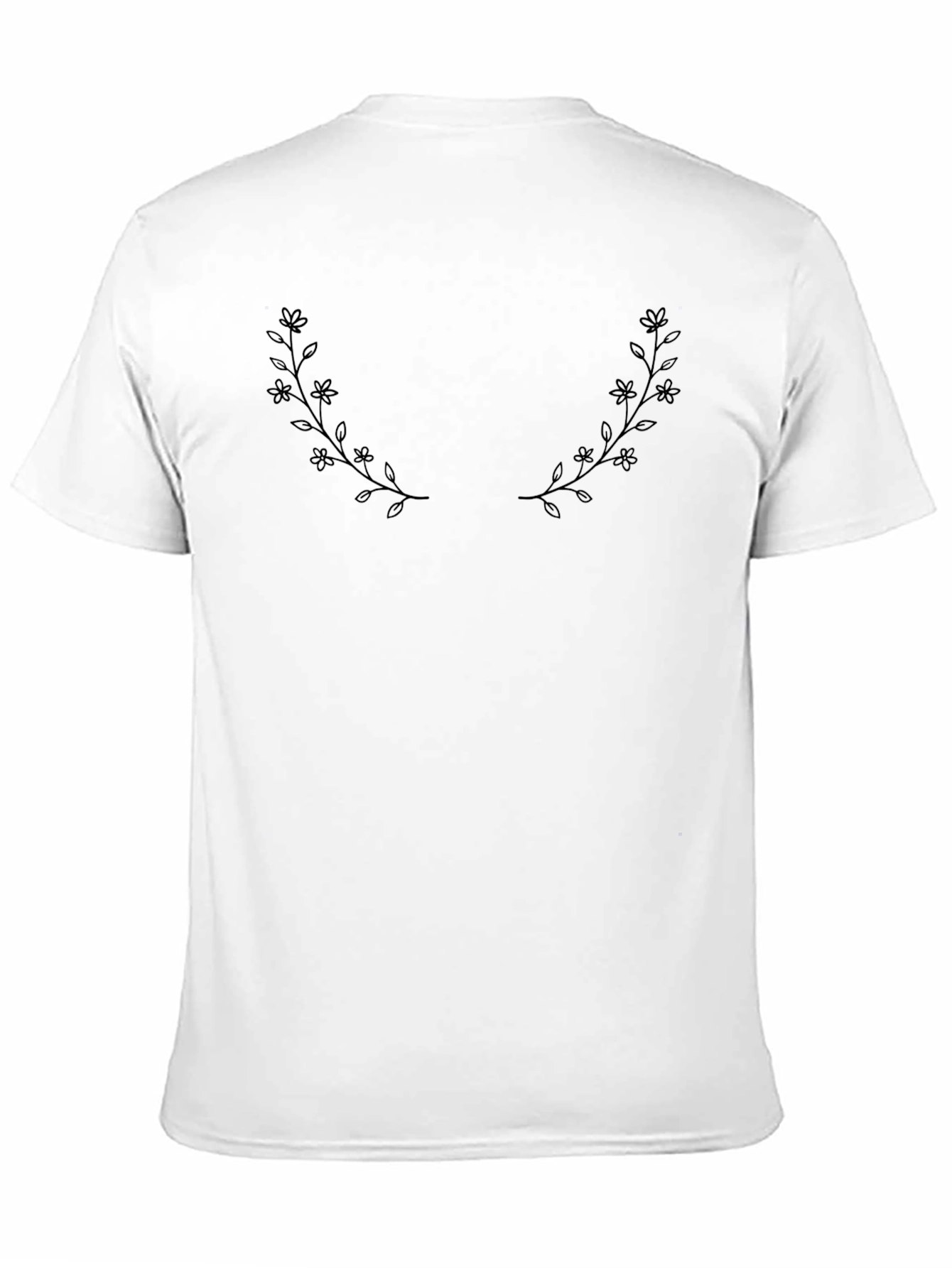 Black Black Floral Laurel Graphic Tee - Modern Minimalist view 11