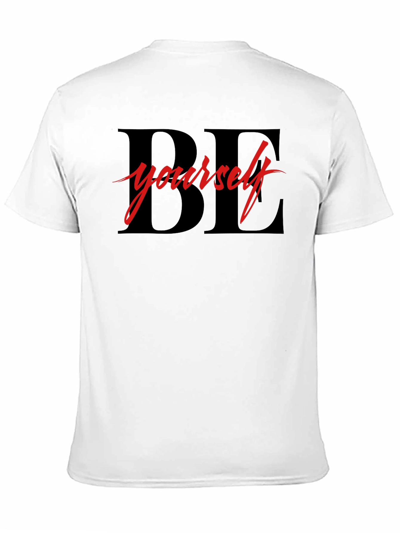Black Be Yourself Graphic Tee - Motivational Black T-Shirt view 11