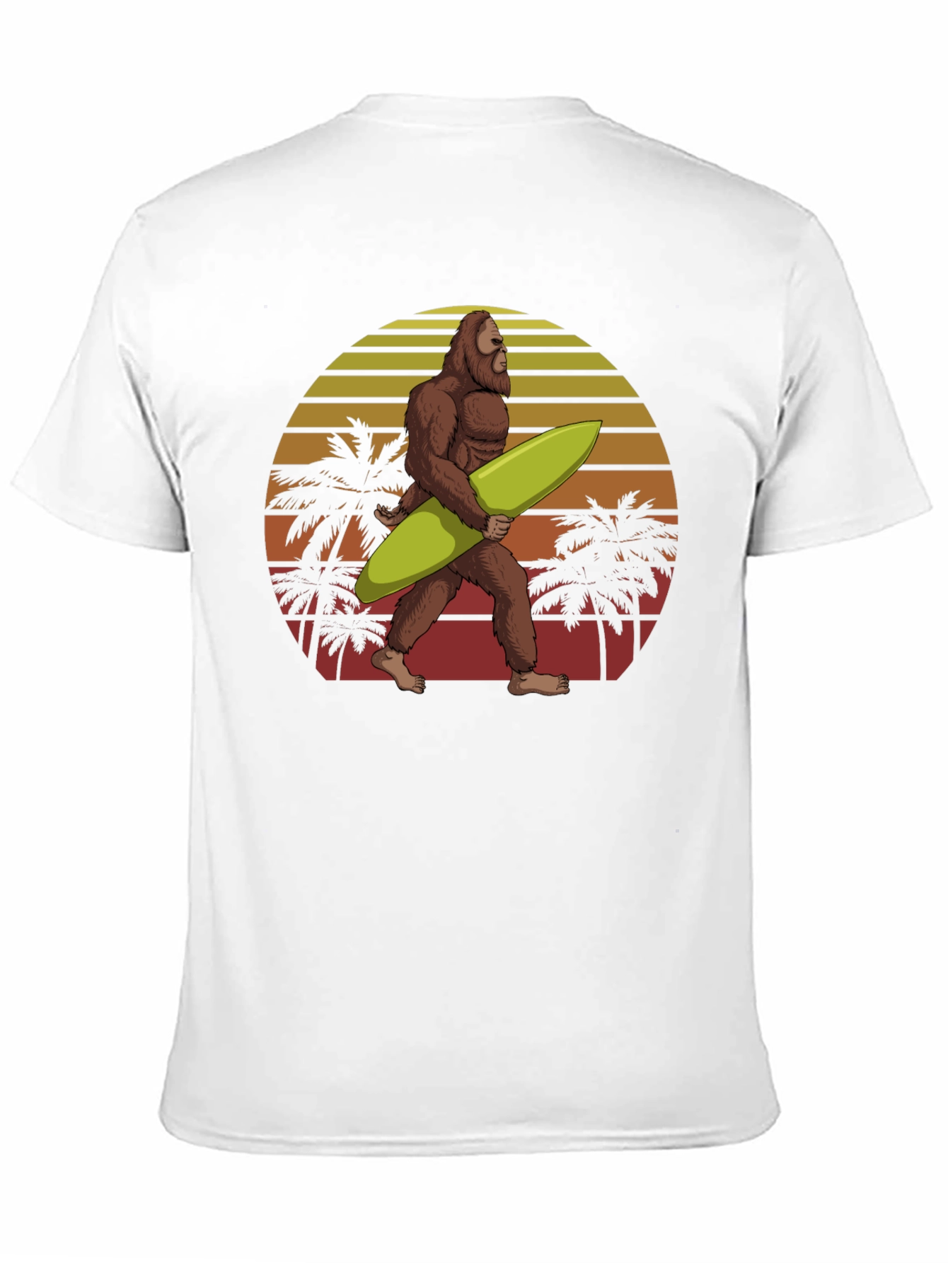 Black Sasquatch Surfer Graphic Tee - Black Cotton T-Shirt view 11