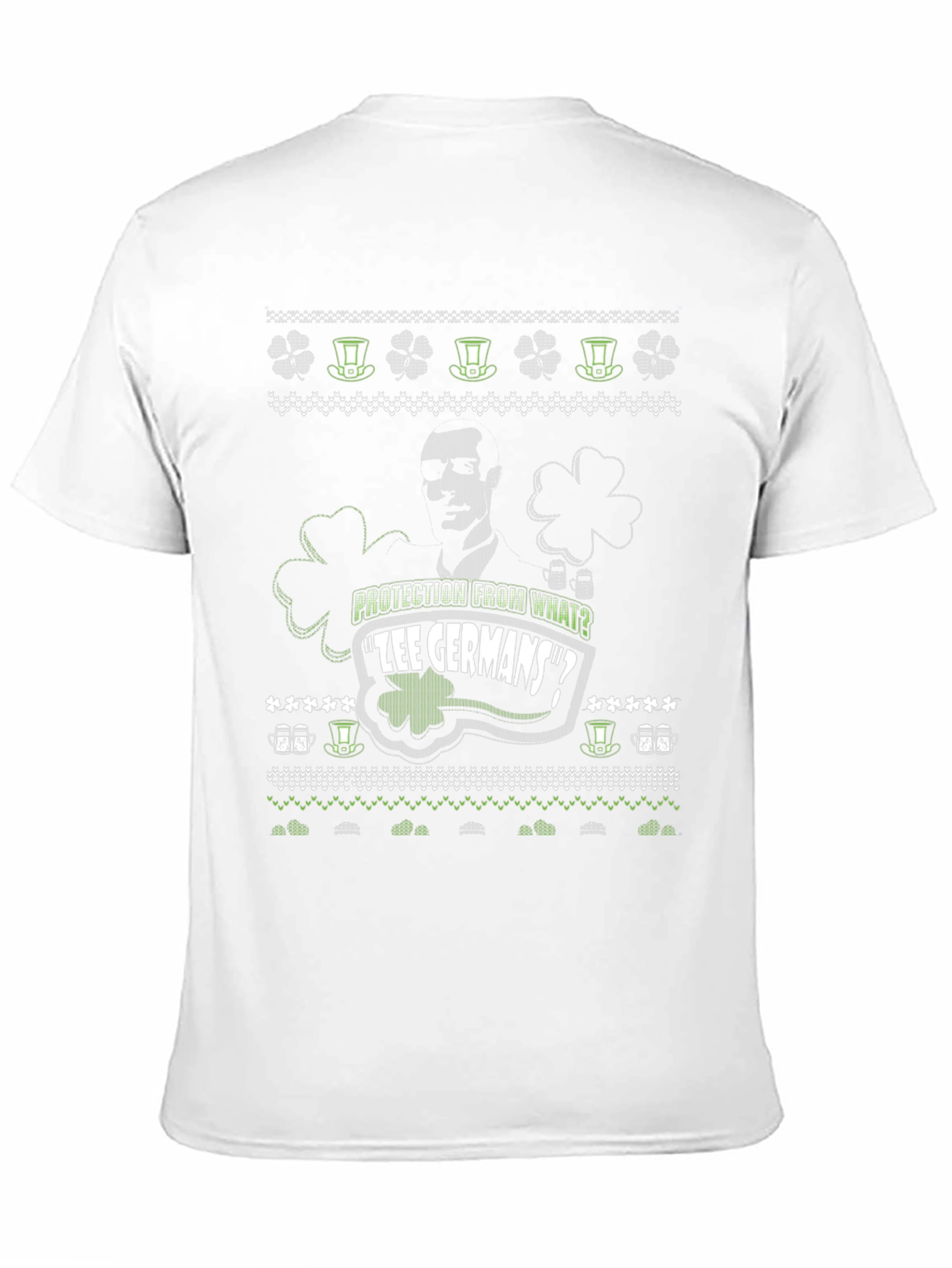 Black St. Patrick's Day 'Protection from Tee Germans?' T-Shirt view 11