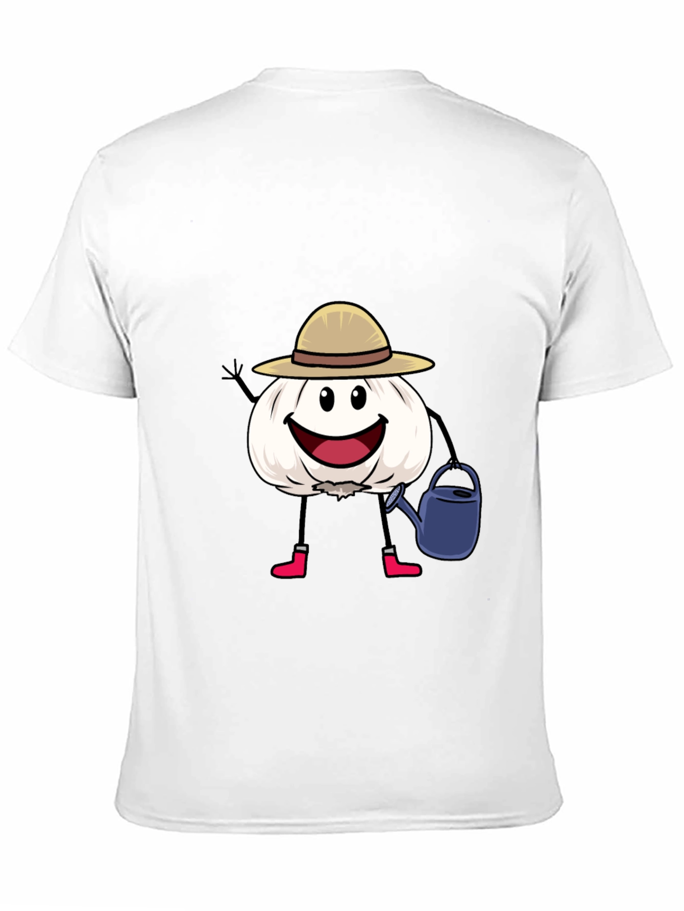 Black Cartoon Garlic Gardener Black T-Shirt view 11