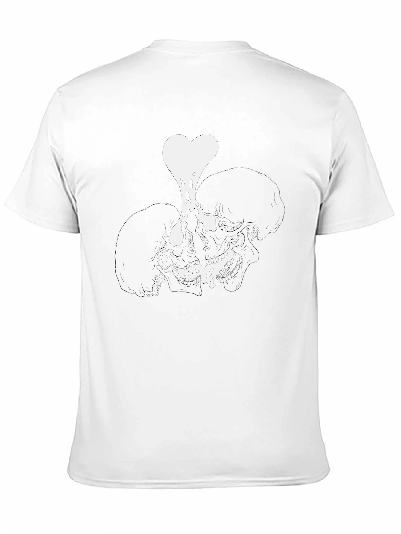 Black Skull Heart Graphic Tee - Black view 11