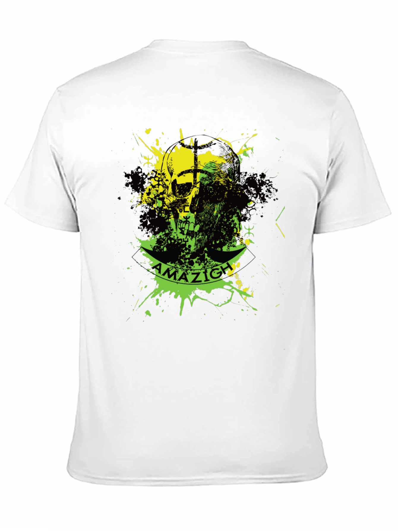 Black Amazigh Skull Graphic Black T-Shirt view 11