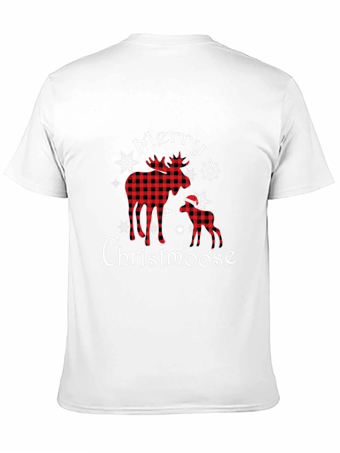 Black Merry Christmoose Buffalo Plaid Christmas T-Shirt view 11