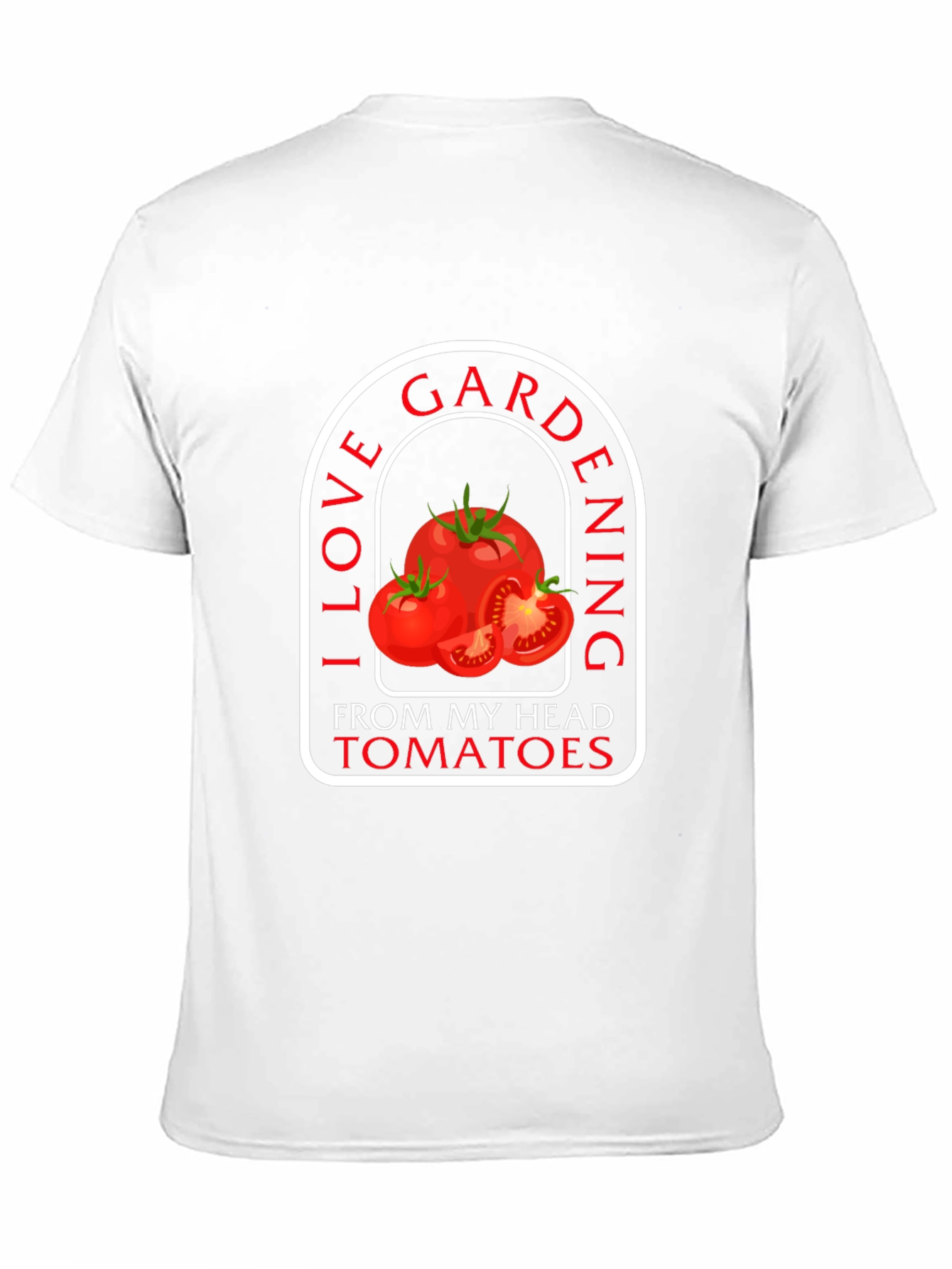 Black I Love Gardening From My Head Tomatoes Black T-Shirt view 11