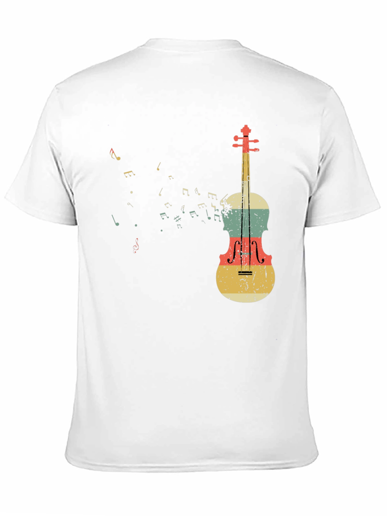 Black Musical Notes & Violin Graphic T-Shirt view 11