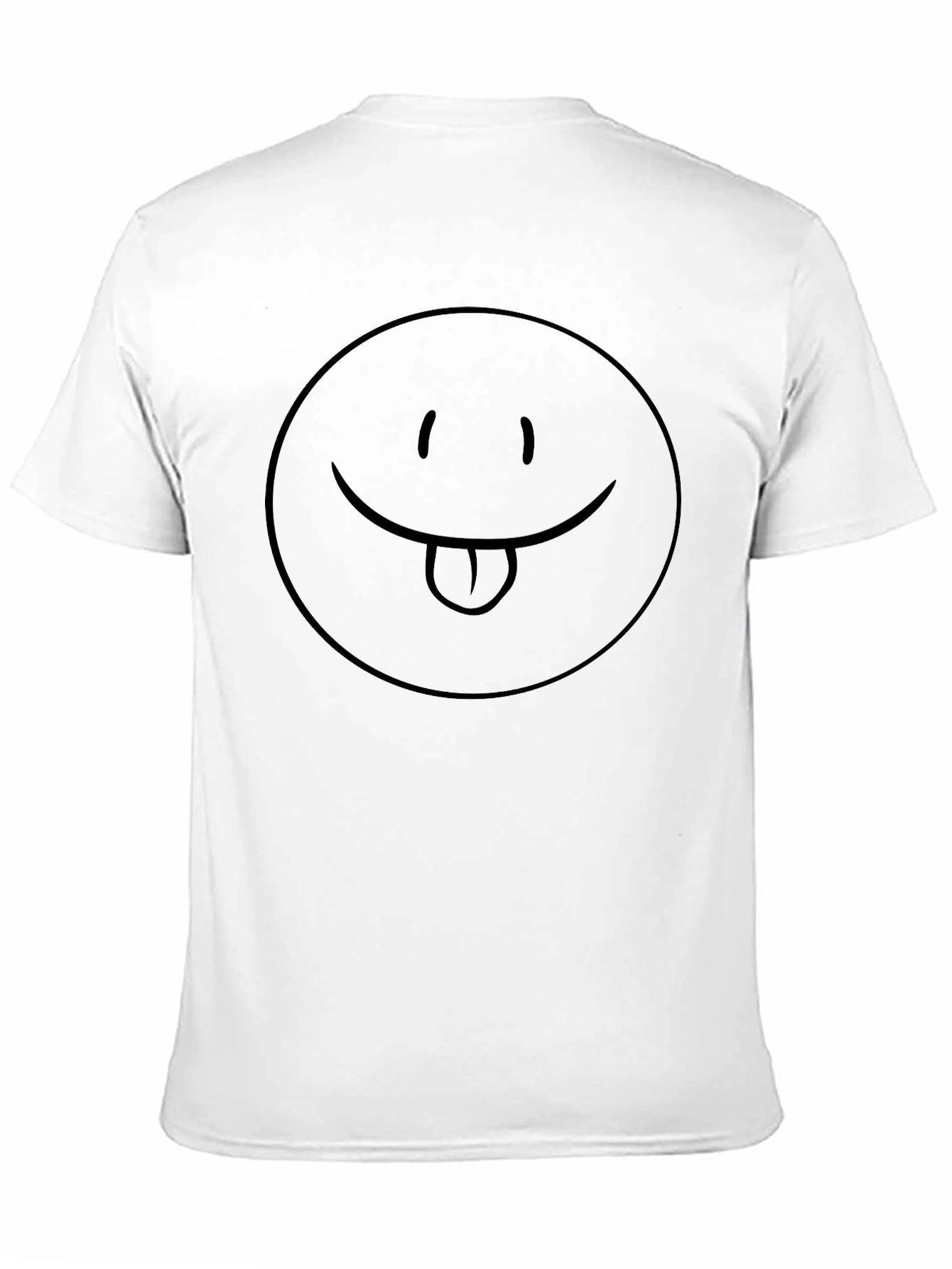 Black Black Smiley Face Tongue Out Graphic T-Shirt view 11