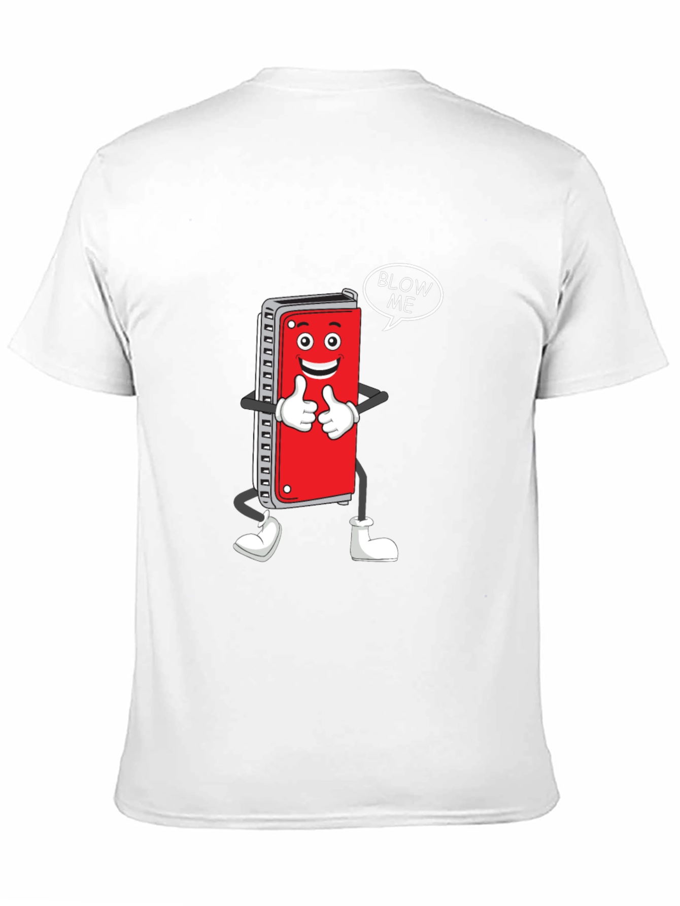 Black Harmonica Cartoon Graphic T-Shirt - Blow Me! view 11