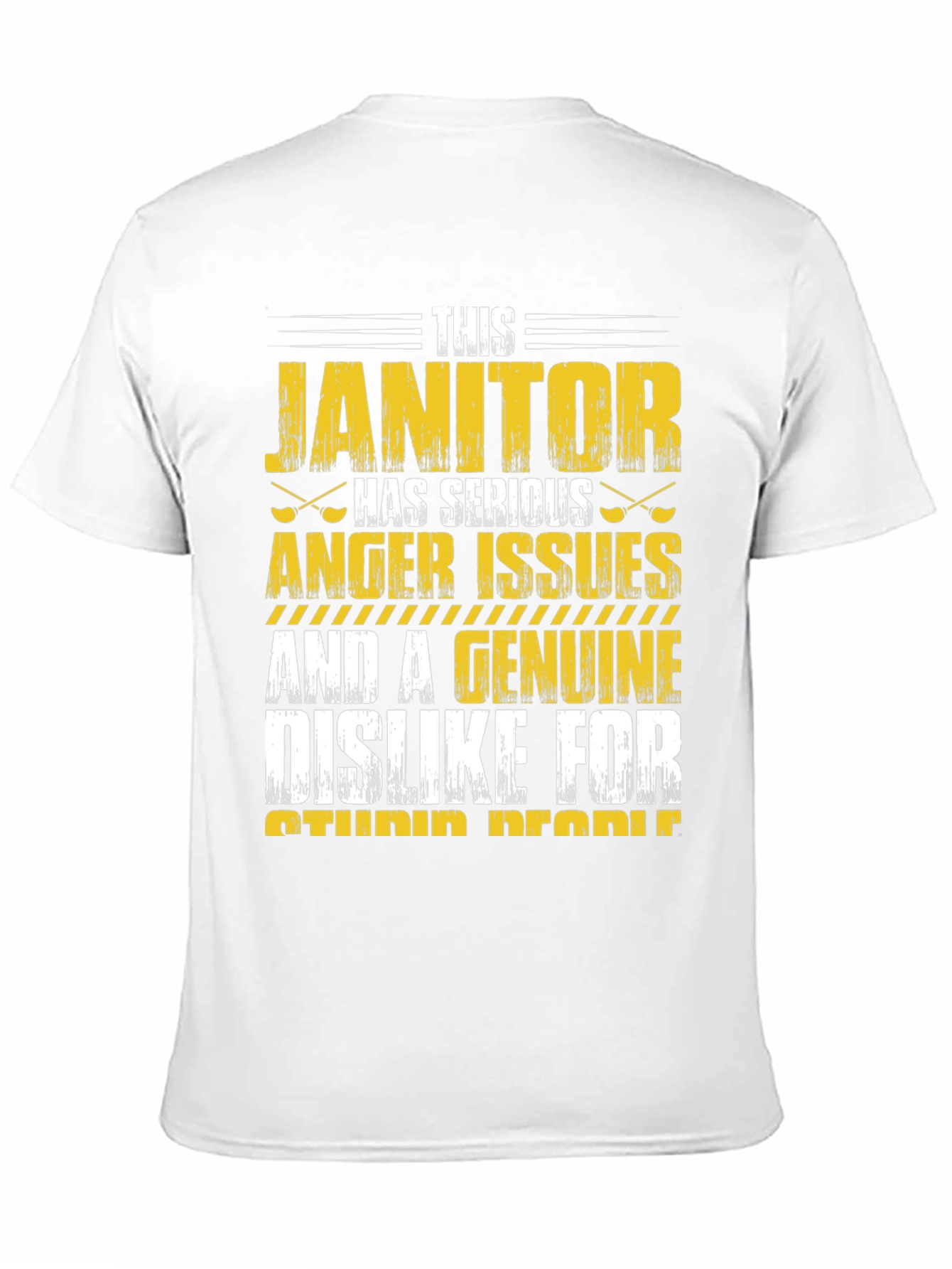 Black Janitor Anger Issues Graphic T-Shirt view 11
