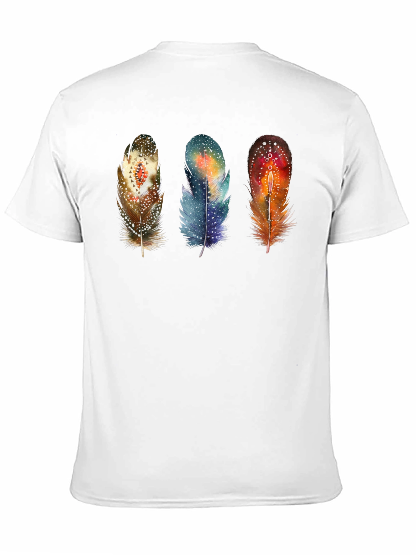 Black Feather Trio Graphic T-Shirt - Unique Artistic Design view 11