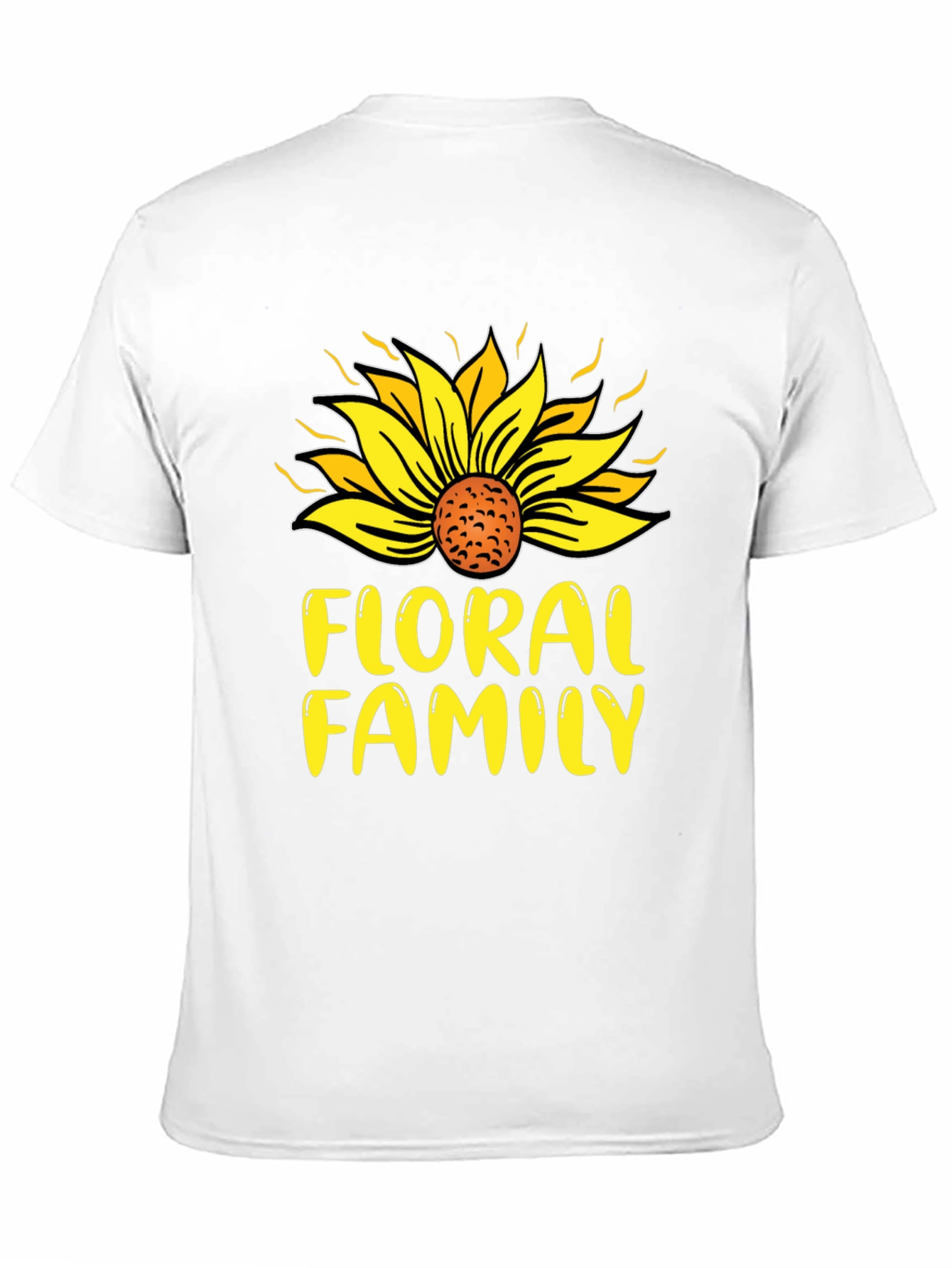 Black Floral Family Sunflower T-Shirt view 11