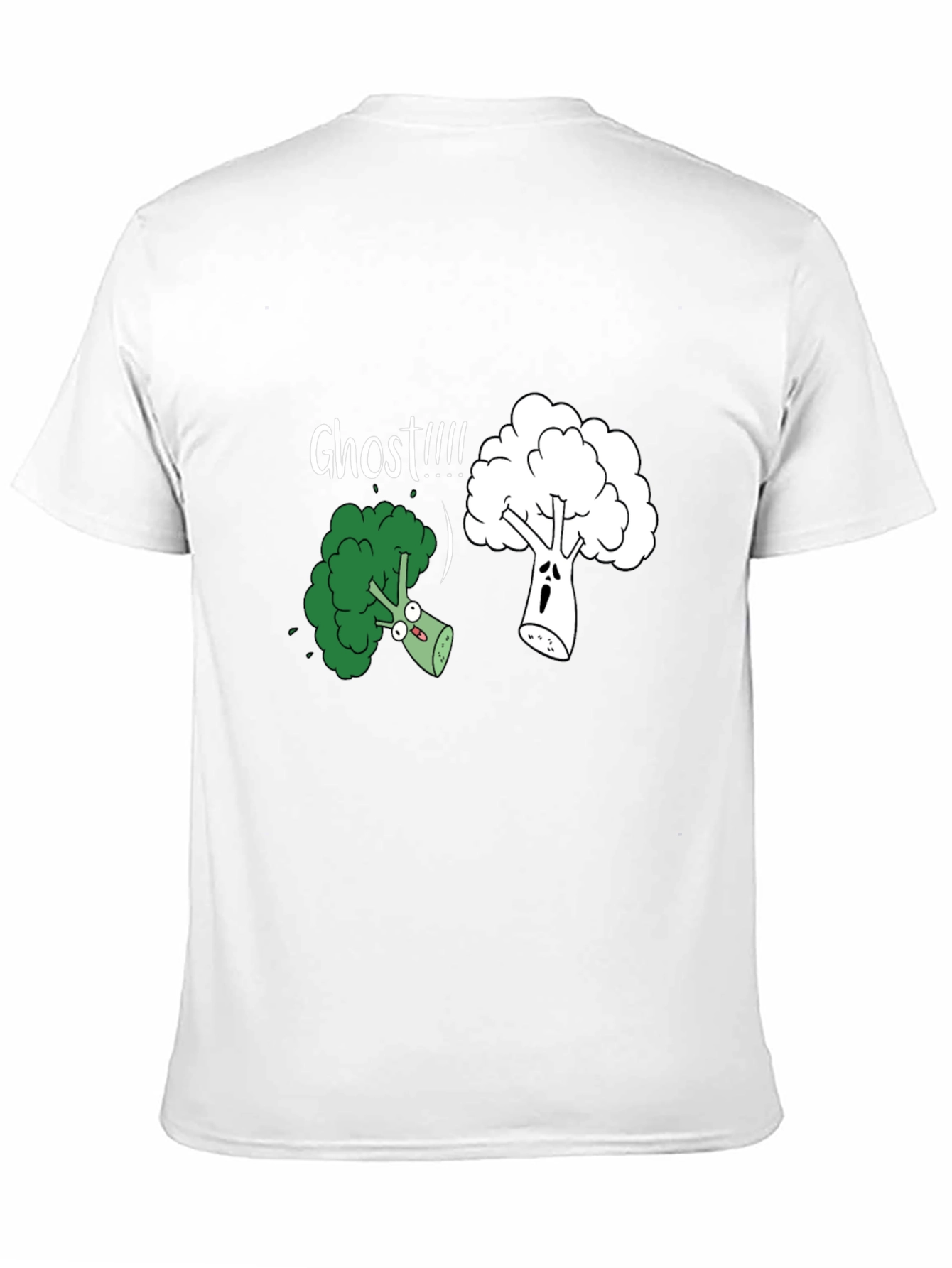 Black Broccoli Ghost Funny Graphic T-Shirt view 11