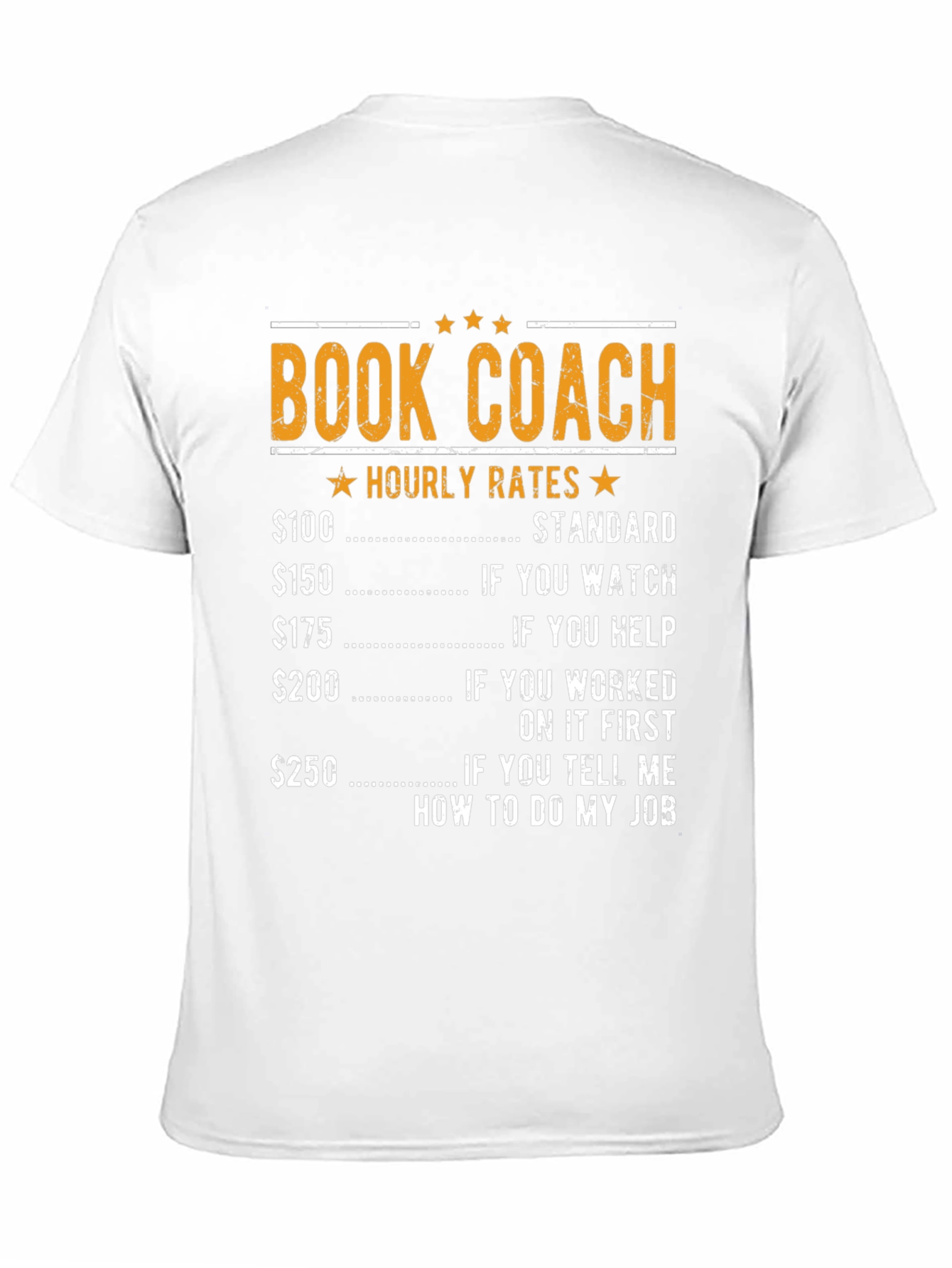 Black Book Coach Hourly Rates Funny Black T-Shirt view 11