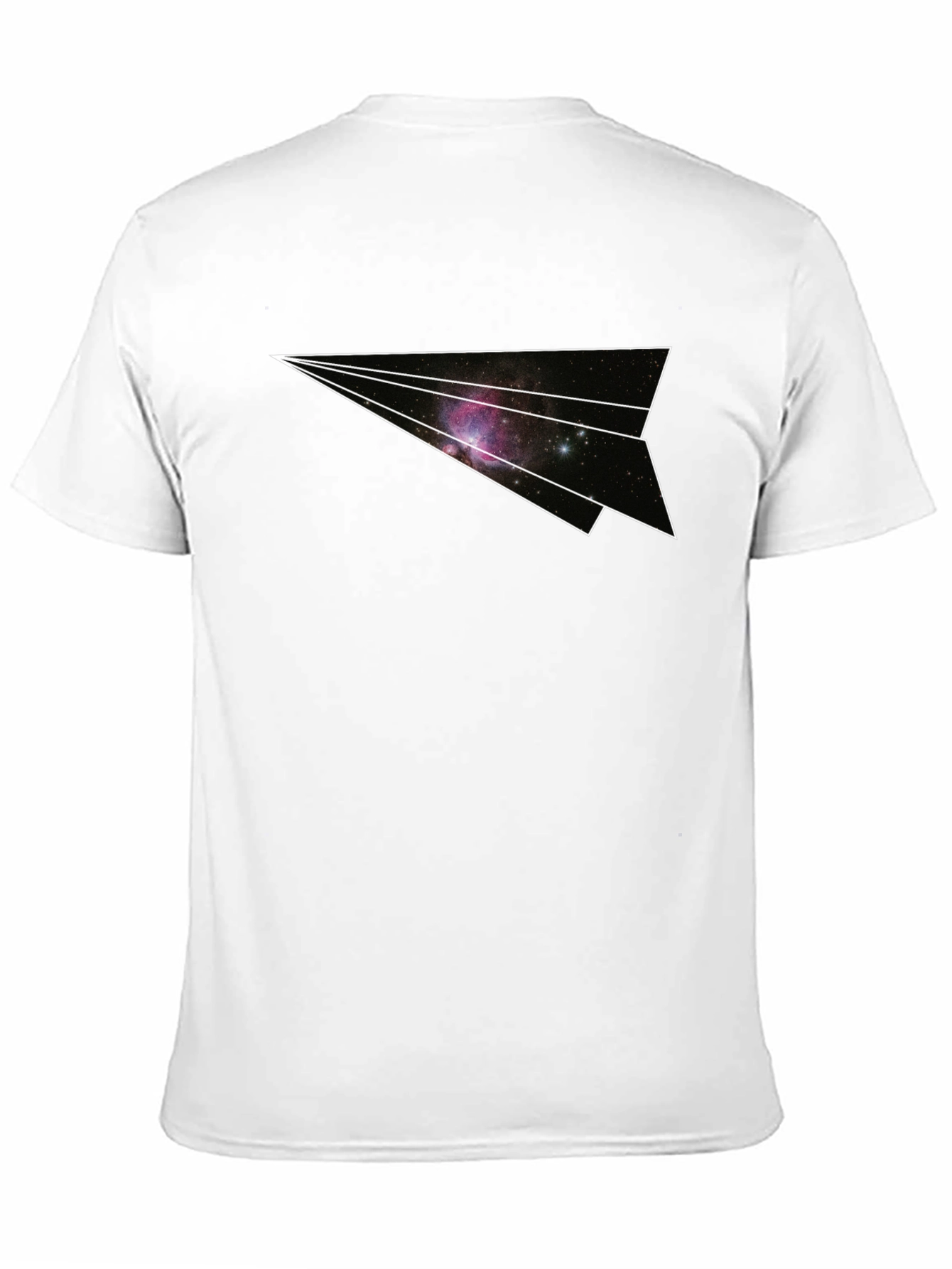 Black Galaxy Paper Airplane Graphic Tee - Black view 11
