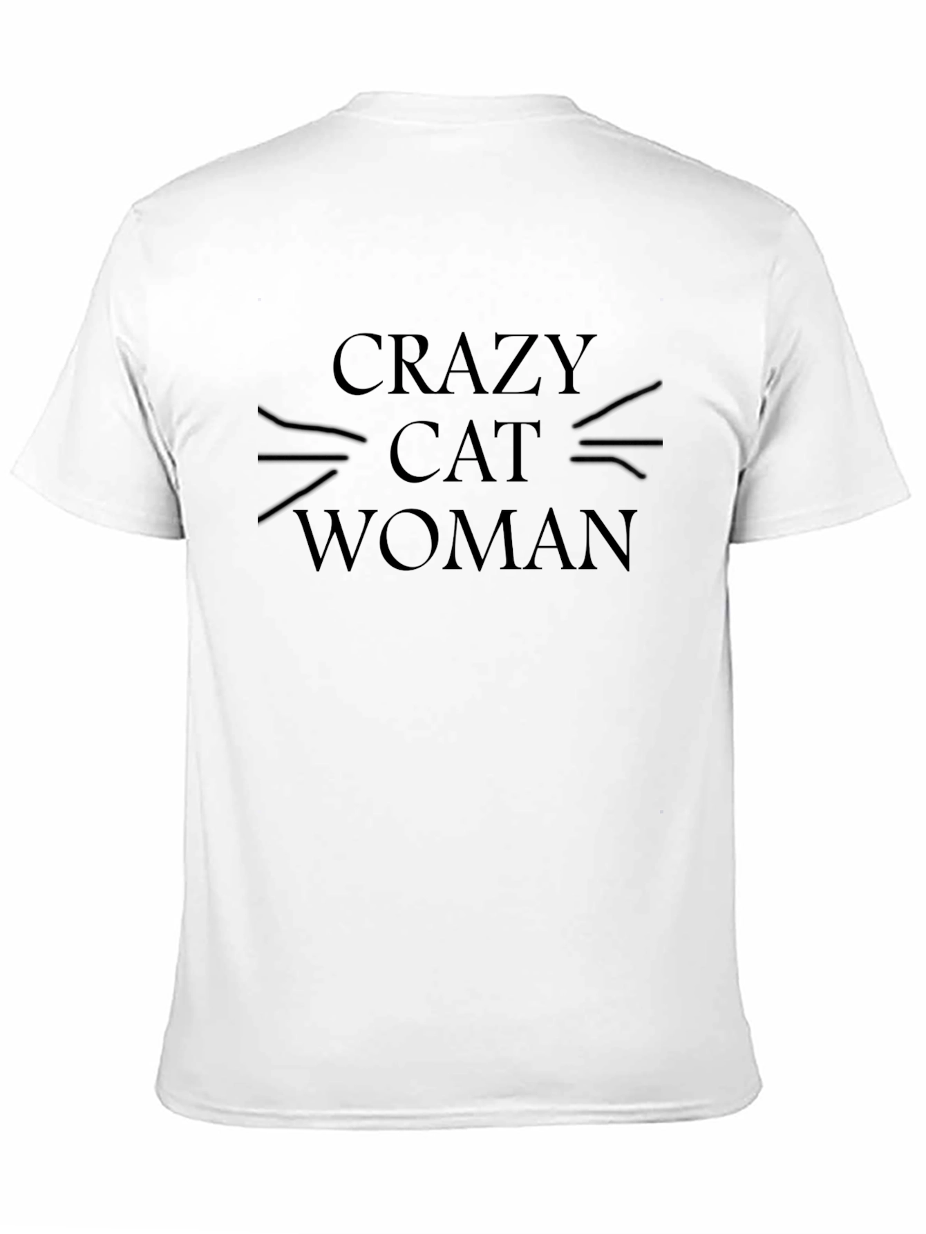 Black Crazy Cat Woman Black T-Shirt view 11