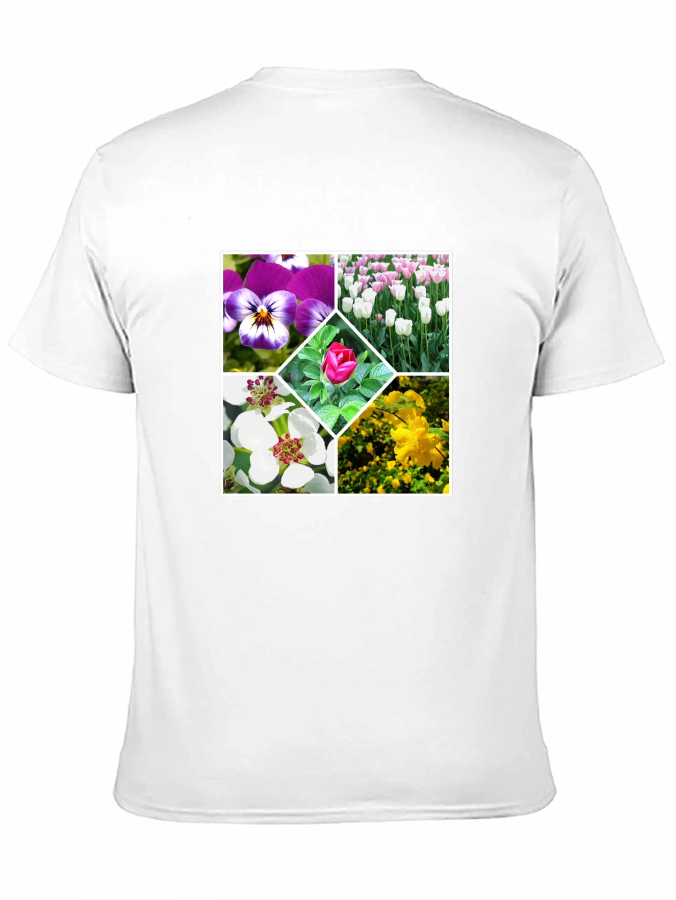 Black Floral Collage Black T-Shirt view 11