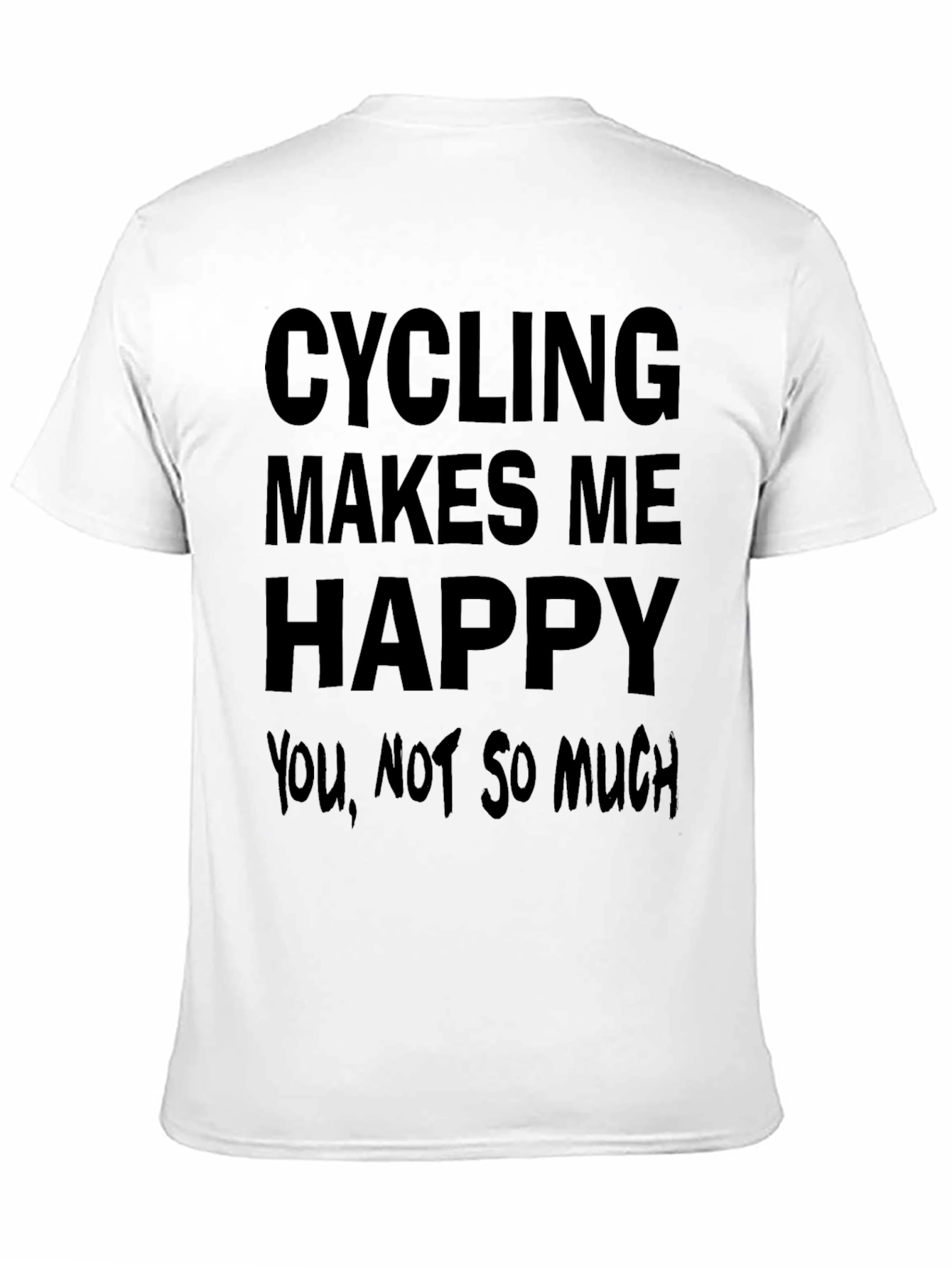 Black Cycling Makes Me Happy Black T-Shirt view 11