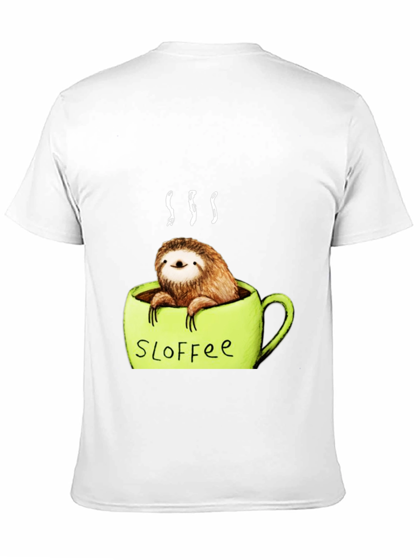 Black Funny Sloth Coffee Graphic Tee view 11