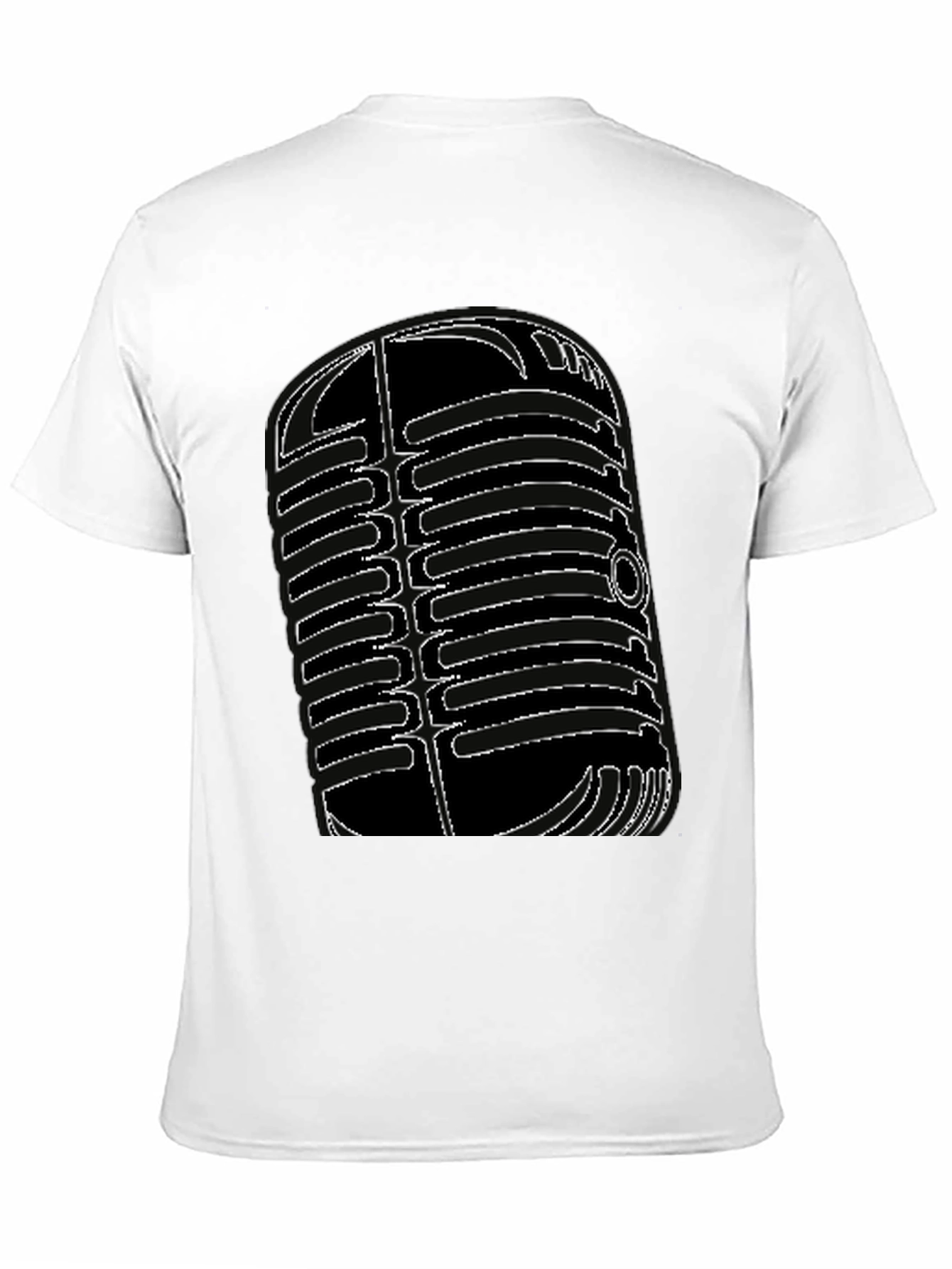 Black Vintage Microphone Graphic Tee - Classic Style view 11