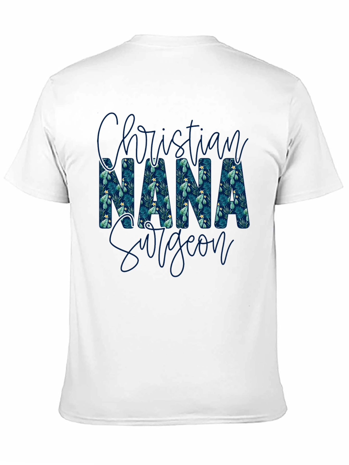 Black Christian Nana Surgeon T-Shirt - Floral Pattern view 11