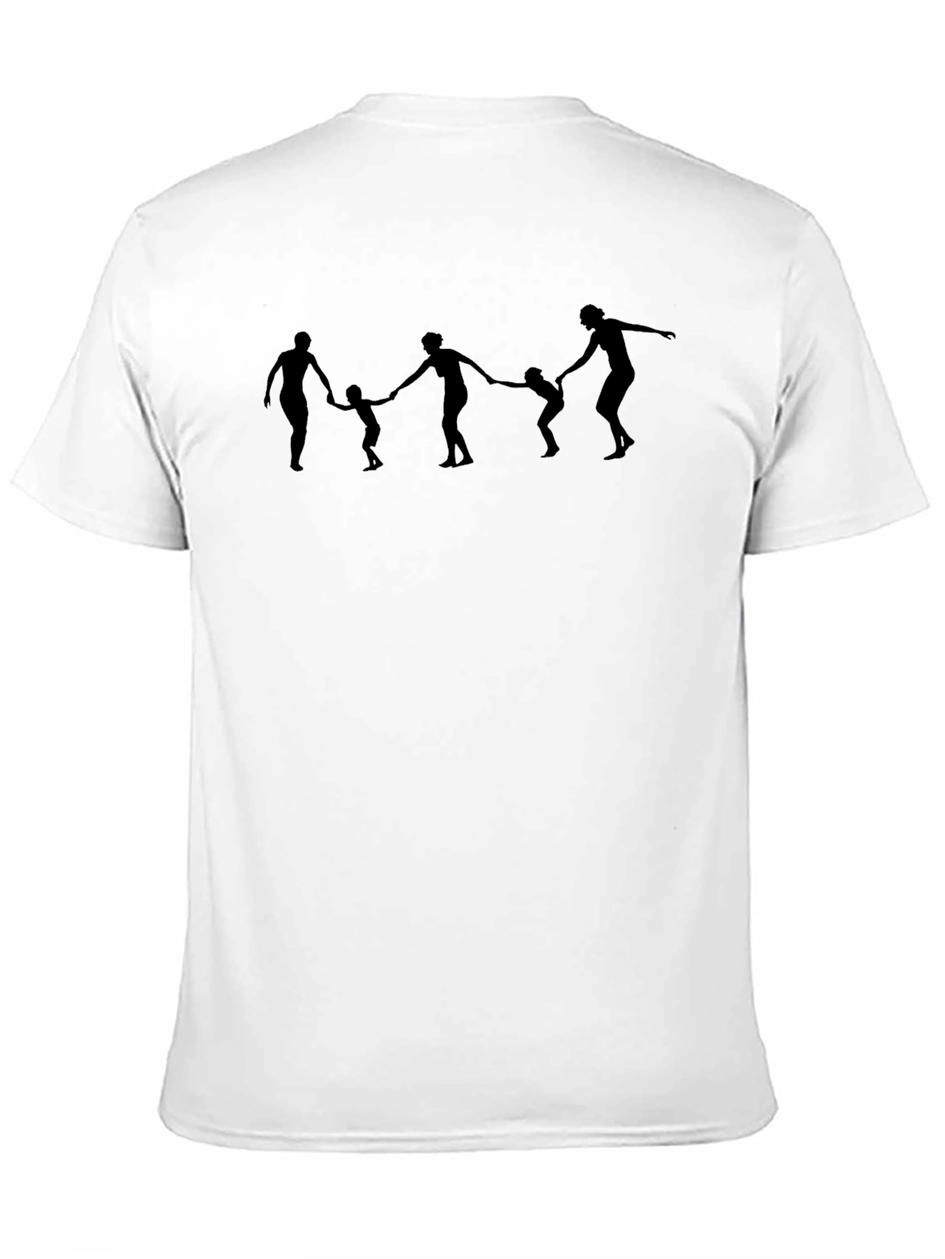 Black Family Silhouette T-Shirt - Black Crew Neck Tee view 11