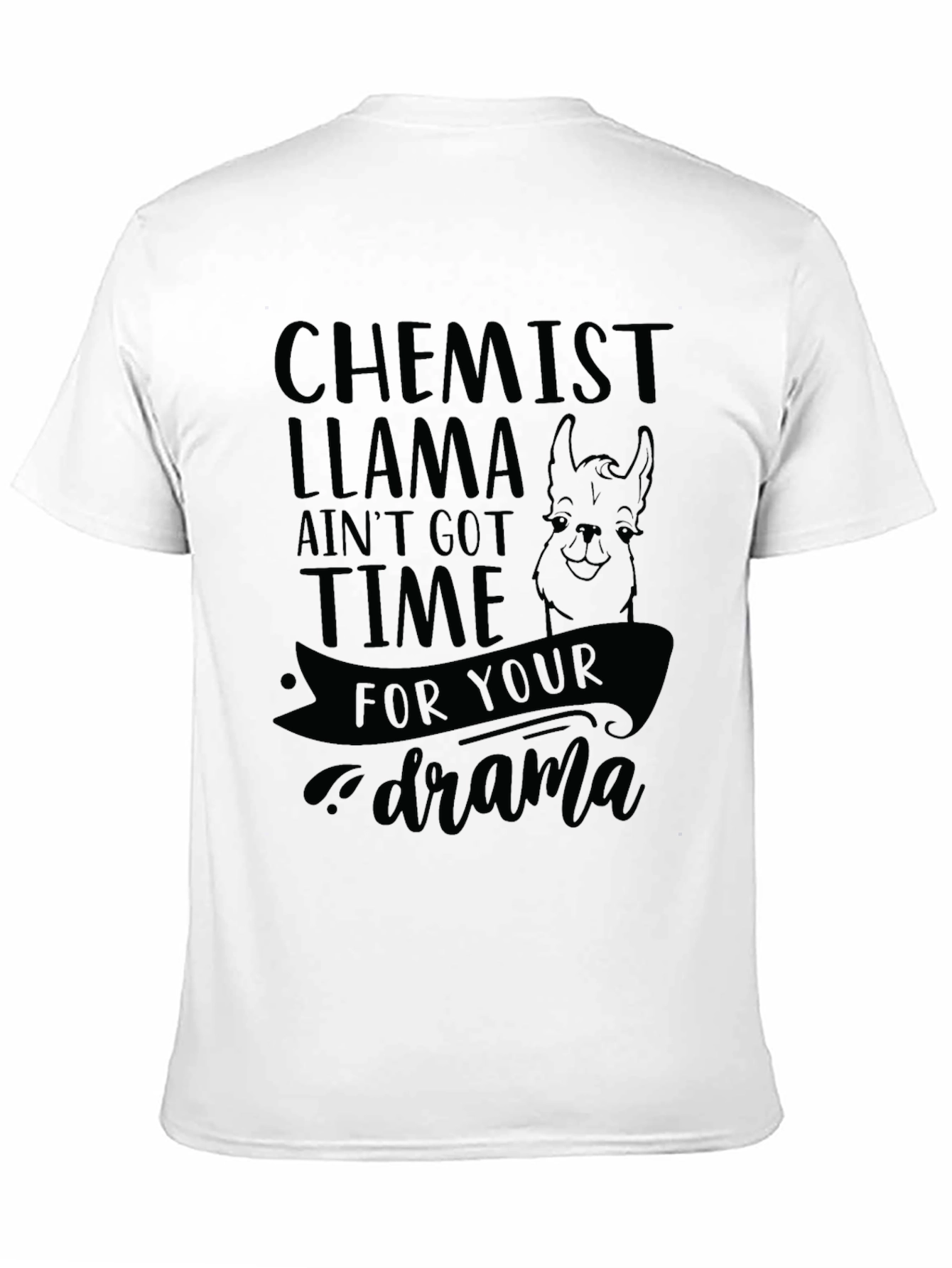 Black Chemist Llama Drama T-Shirt - Novelty Graphic Tee view 11
