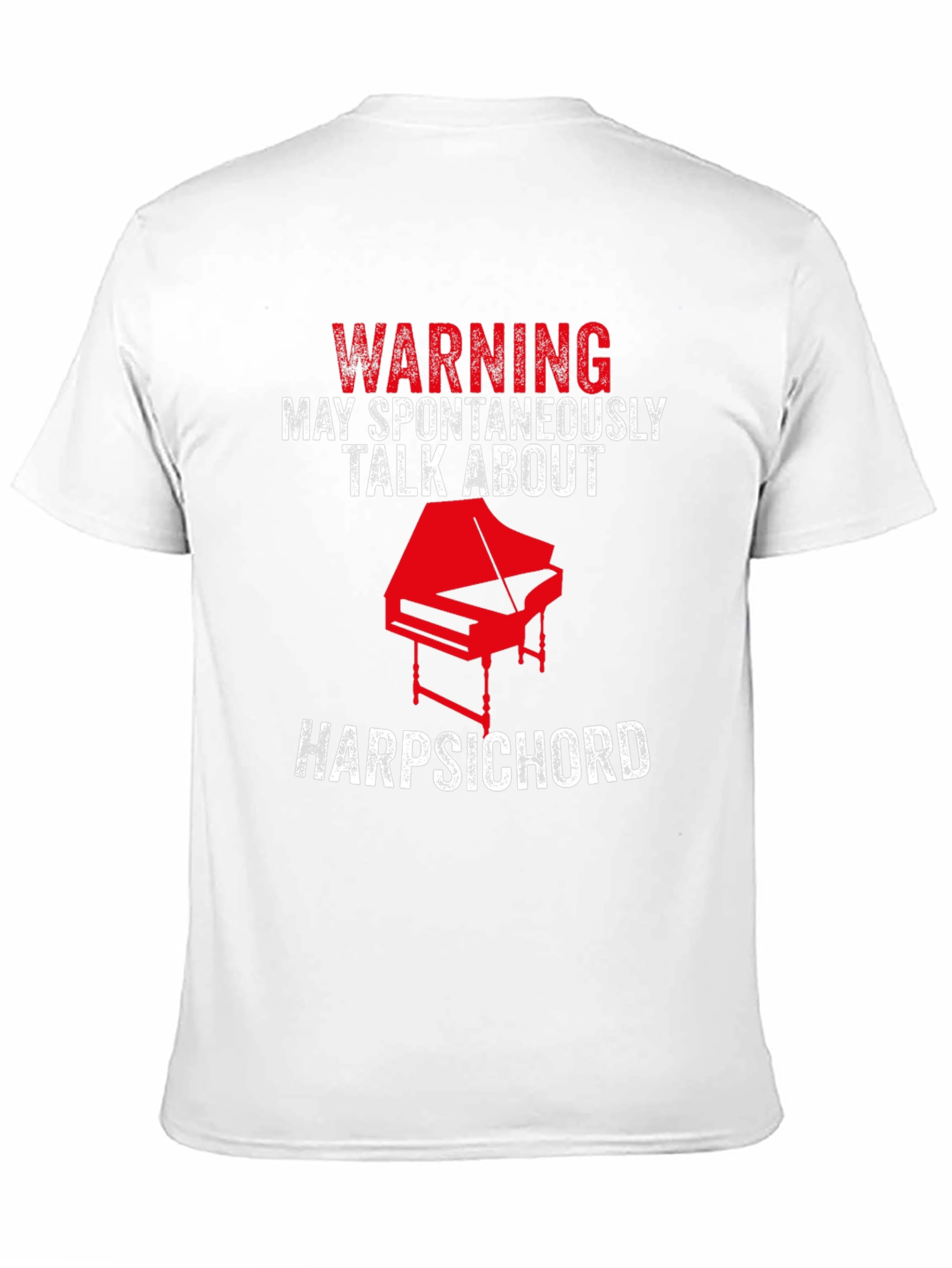 Black Warning Harpsichord Talk T-Shirt view 11