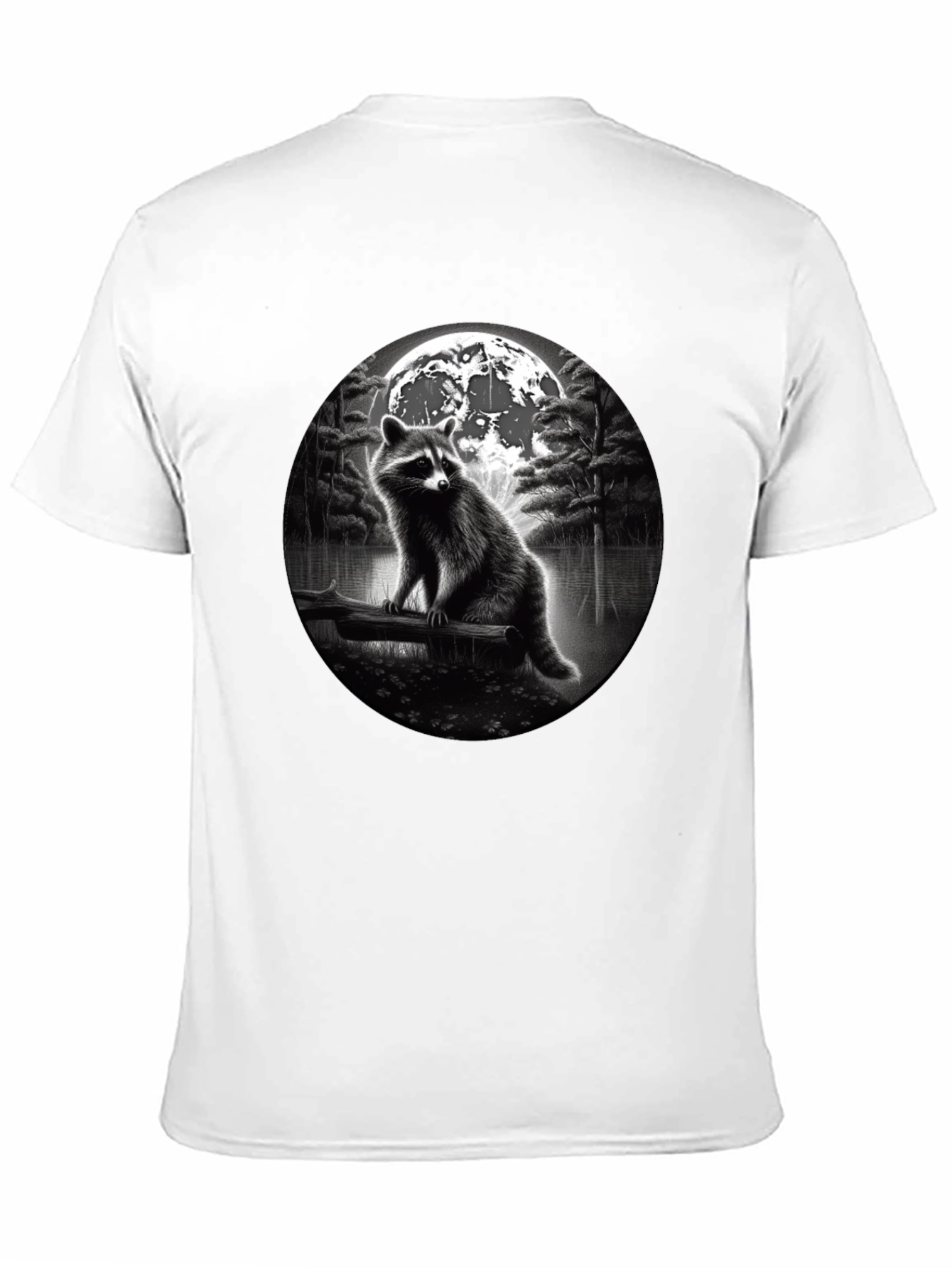 Black Raccoon Moon T-Shirt - Black view 11