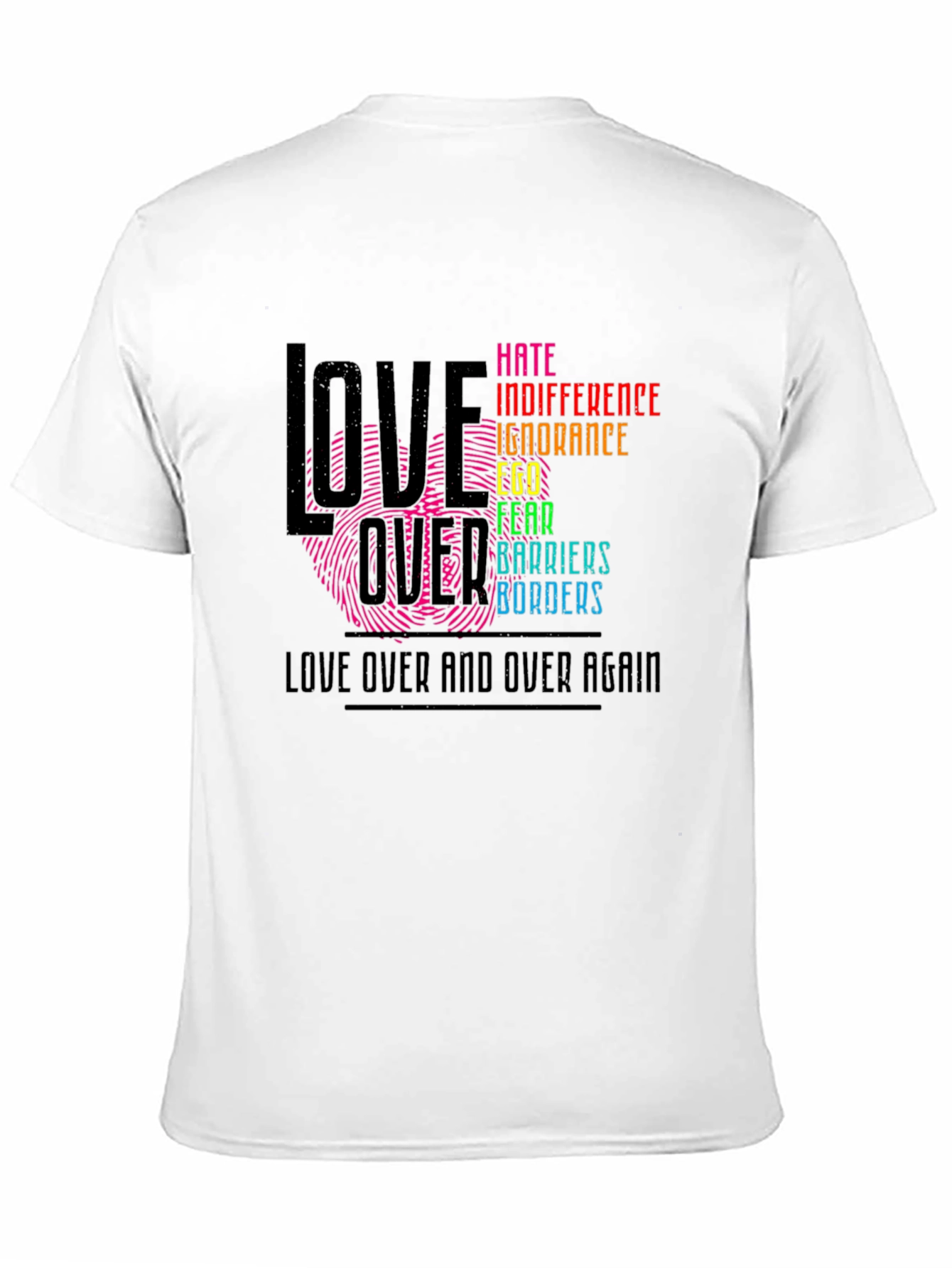 Black Love Over Hate Graphic T-Shirt view 11